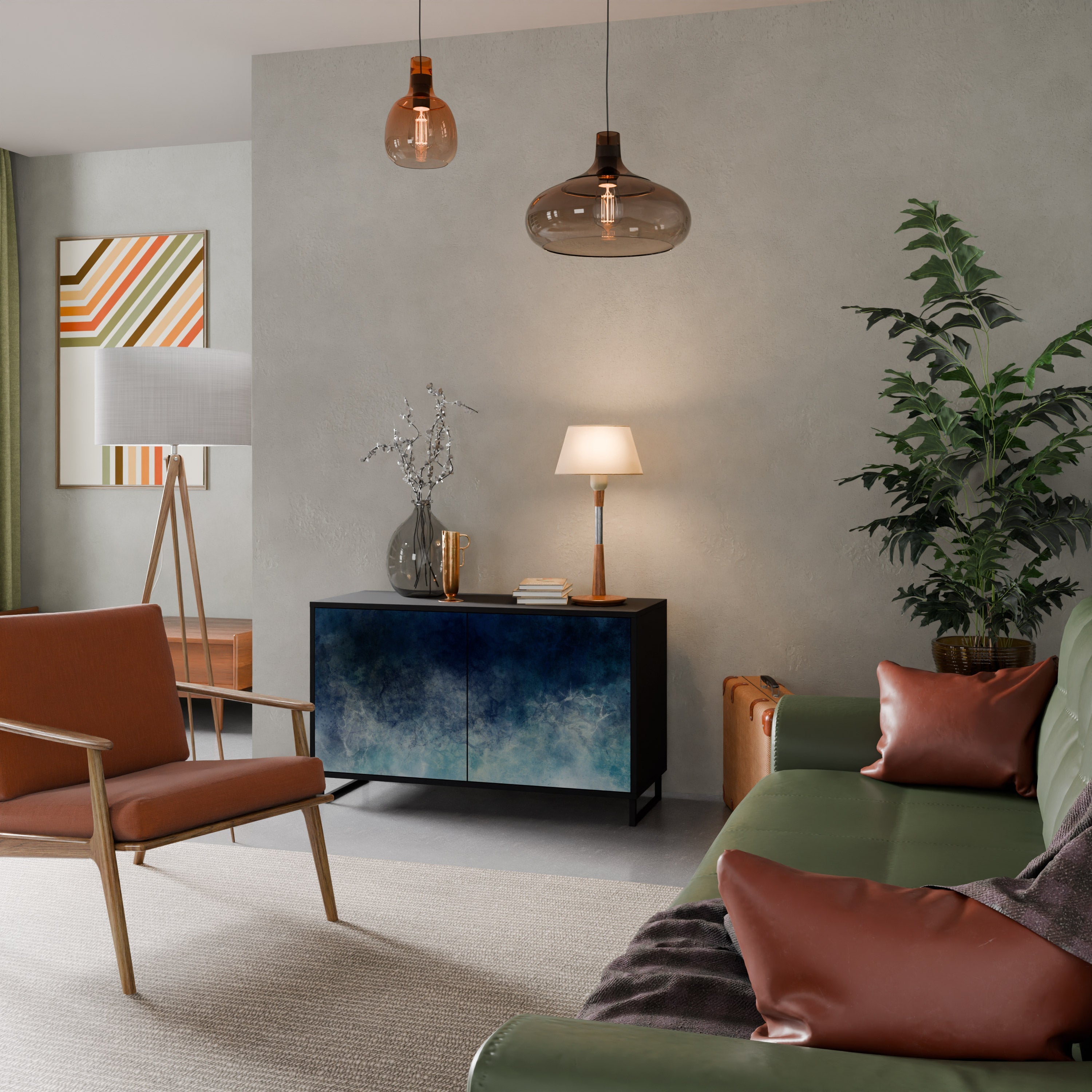 Buffet 2 portes CELESTIAL FALL en finition noire