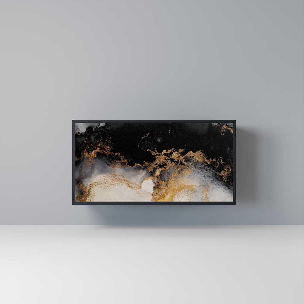 Buffet 2 portes MARBLE OF TOMMORROW en finition noire