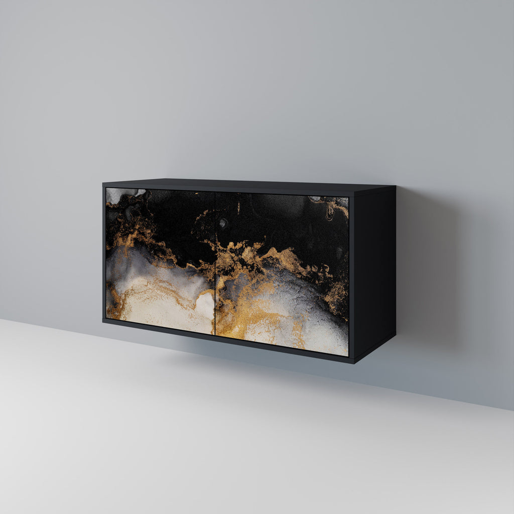Buffet 2 portes MARBLE OF TOMMORROW en finition noire