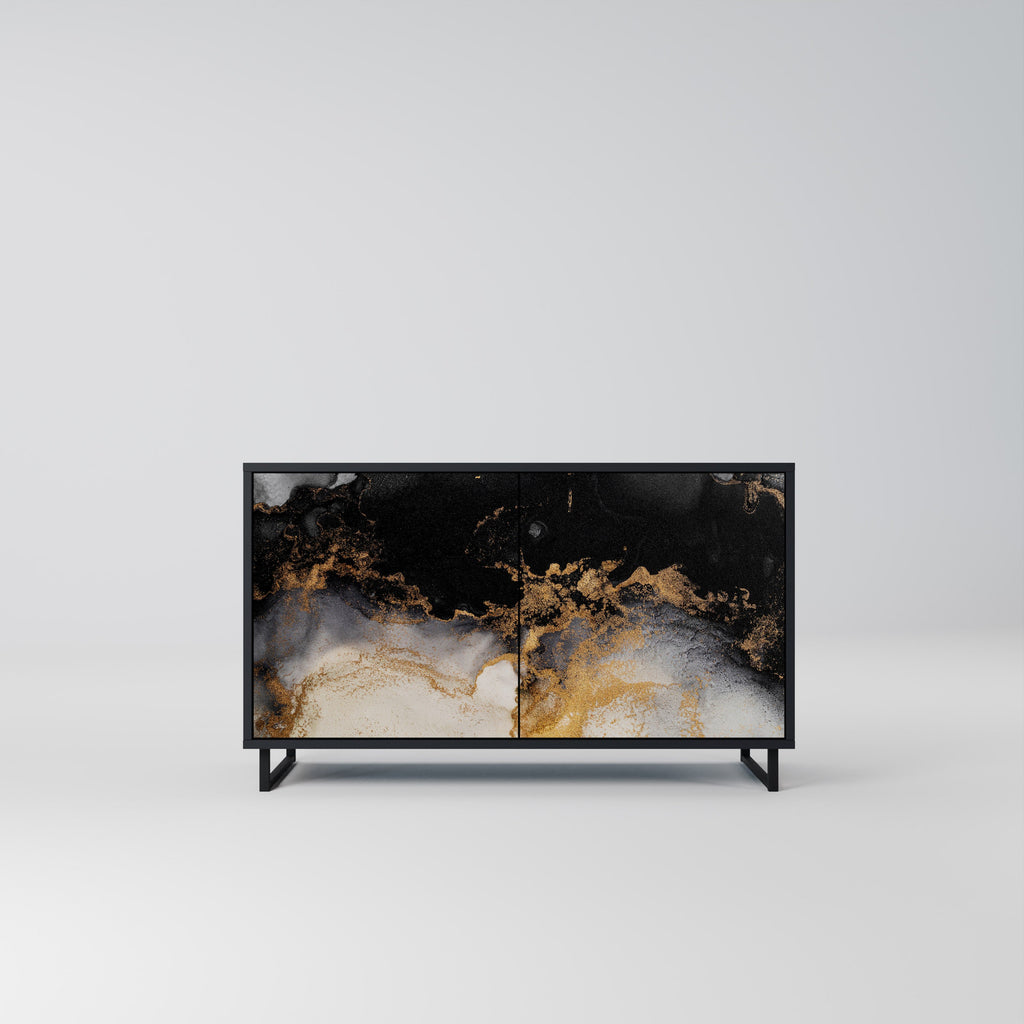 Buffet 2 portes MARBLE OF TOMMORROW en finition noire