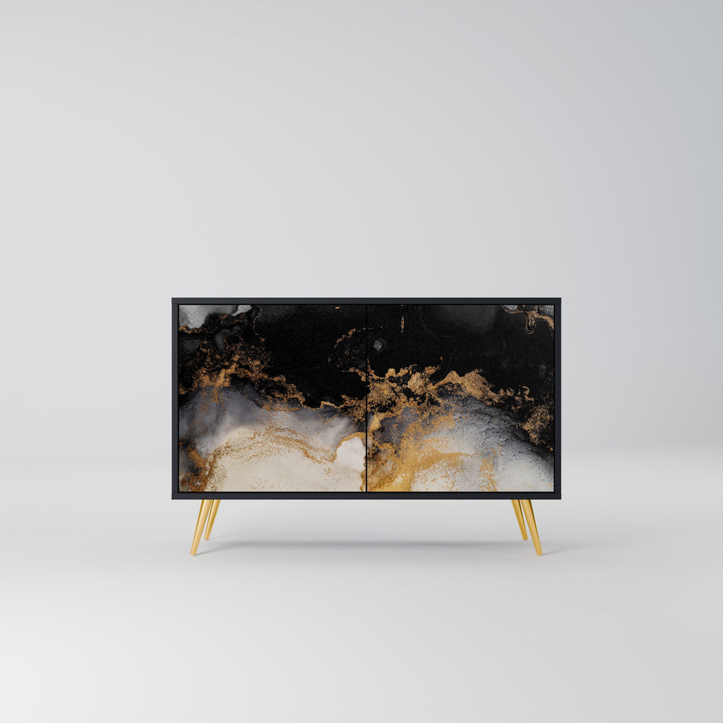 Buffet 2 portes MARBLE OF TOMMORROW en finition noire