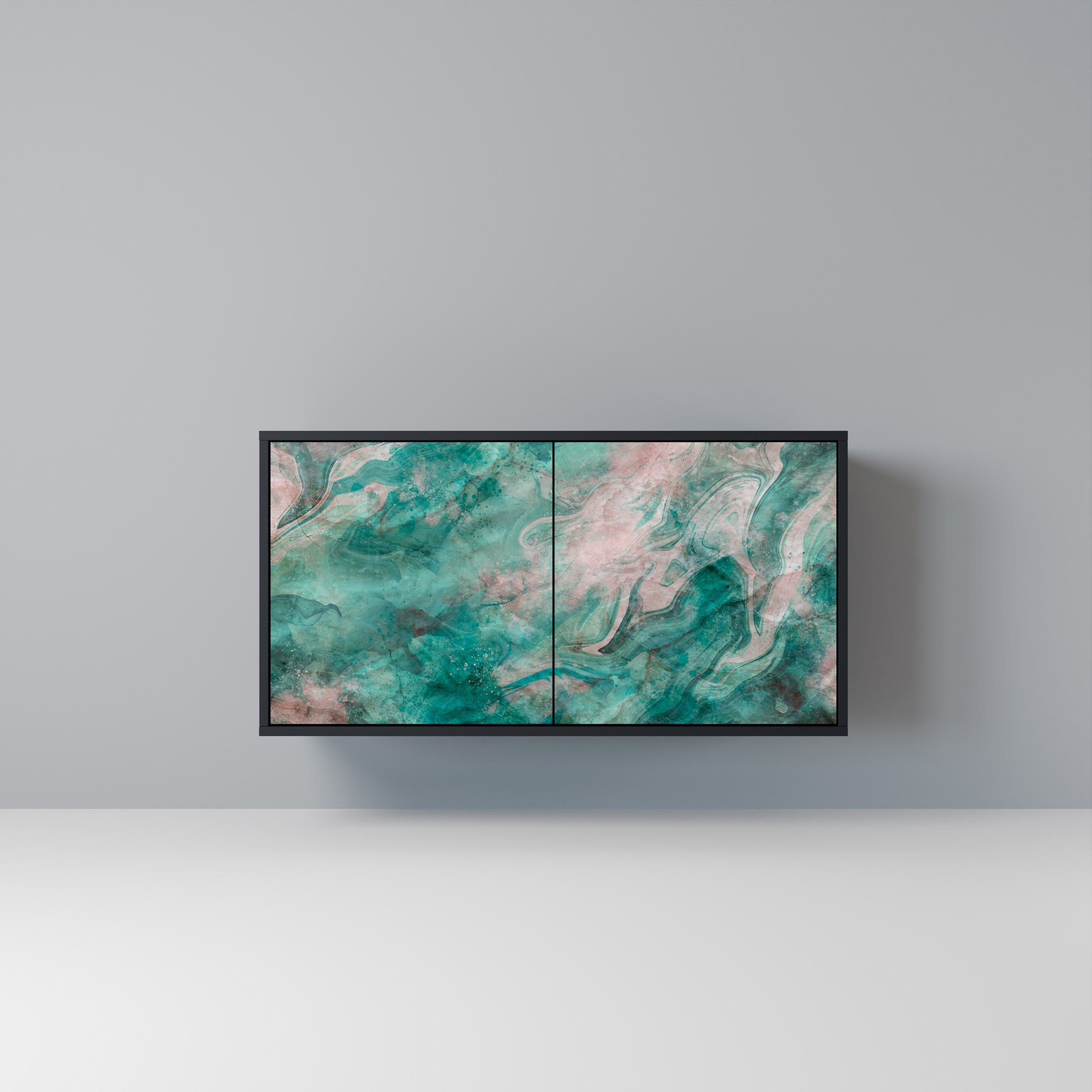 Buffet 2 portes ABSTRACT ALCHEMY en finition noire