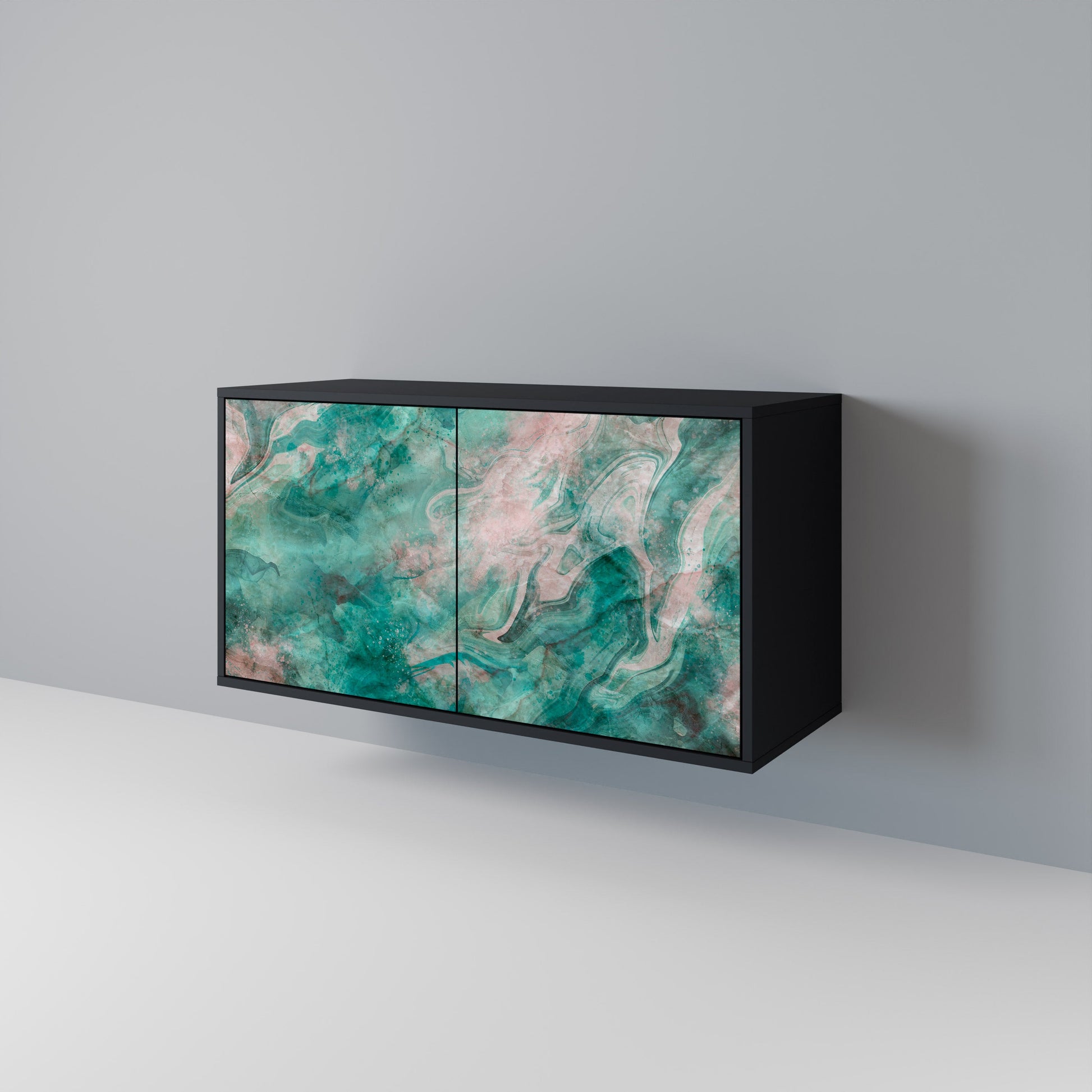 Buffet 2 portes ABSTRACT ALCHEMY en finition noire