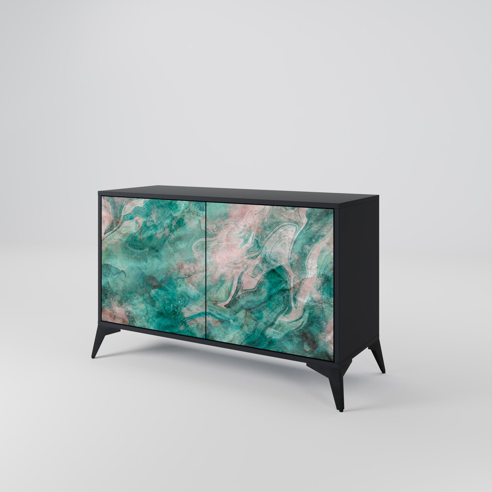 Buffet 2 portes ABSTRACT ALCHEMY en finition noire
