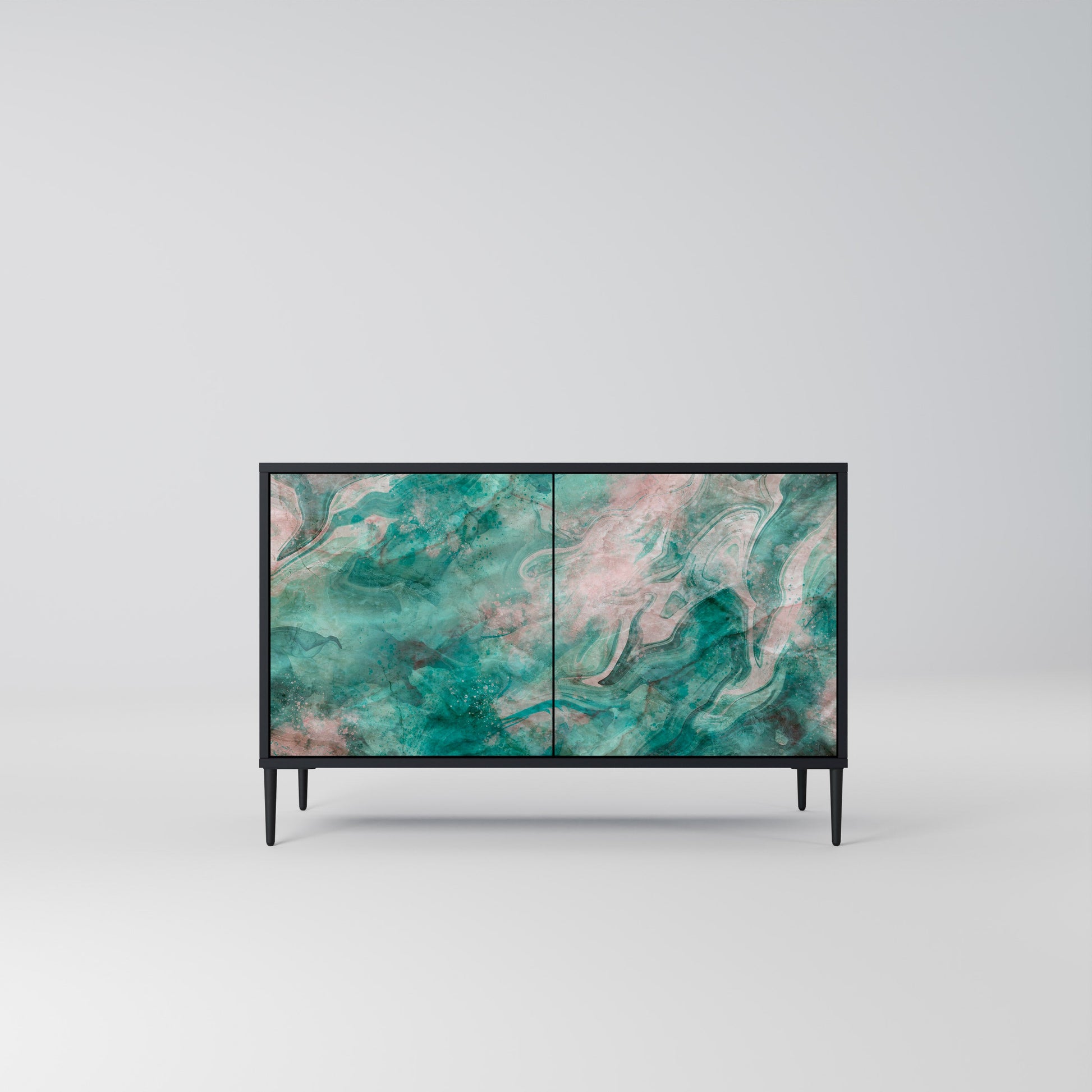 Buffet 2 portes ABSTRACT ALCHEMY en finition noire