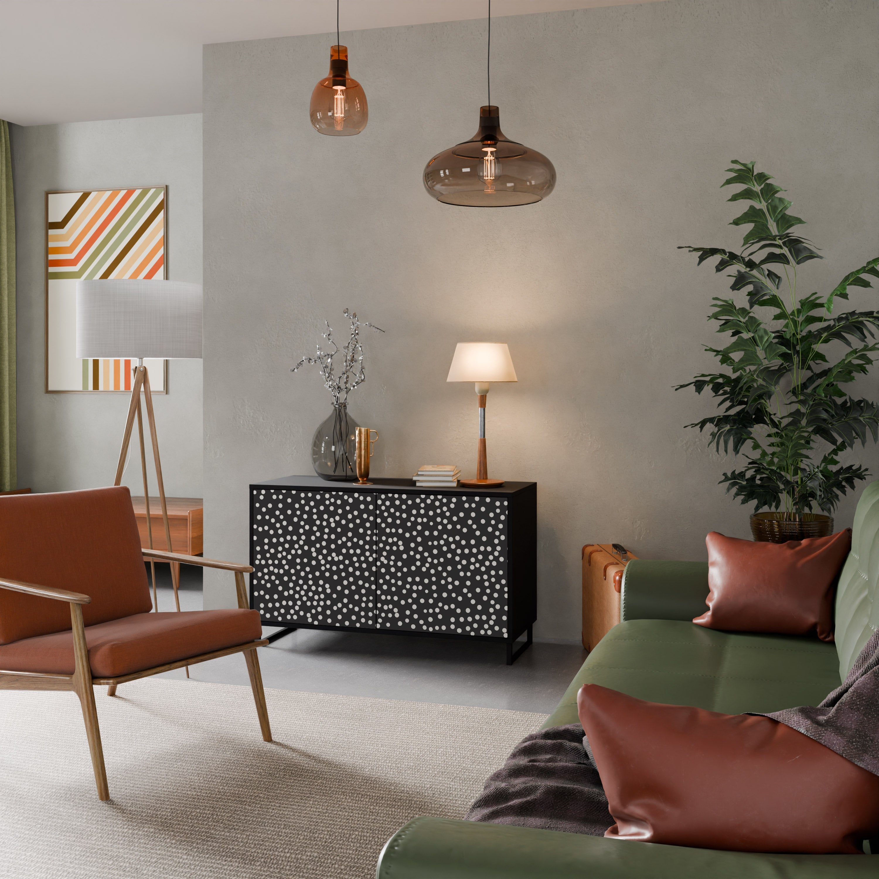 Buffet 2 portes BLINDING LIGHTS en finition noire