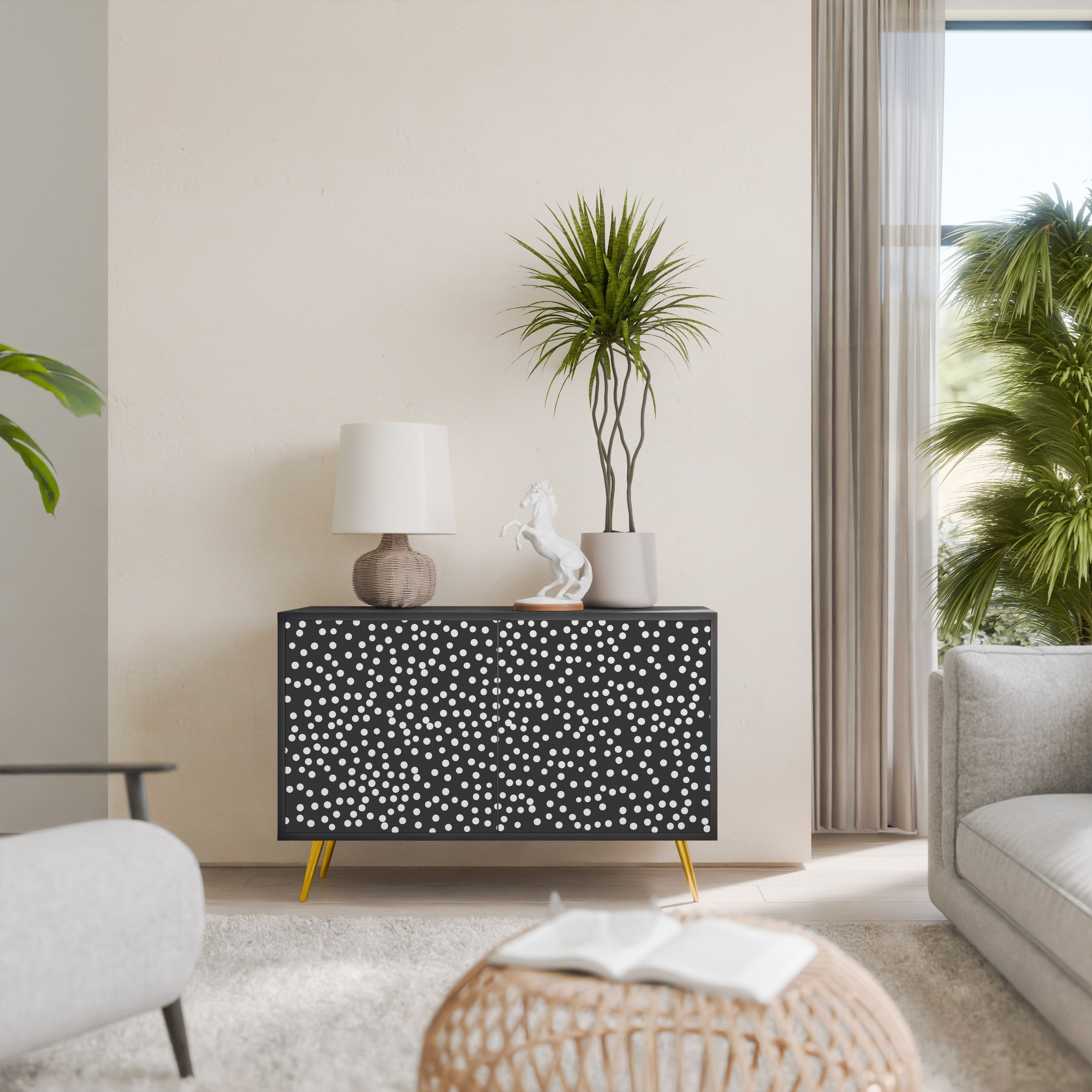 Buffet 2 portes BLINDING LIGHTS en finition noire