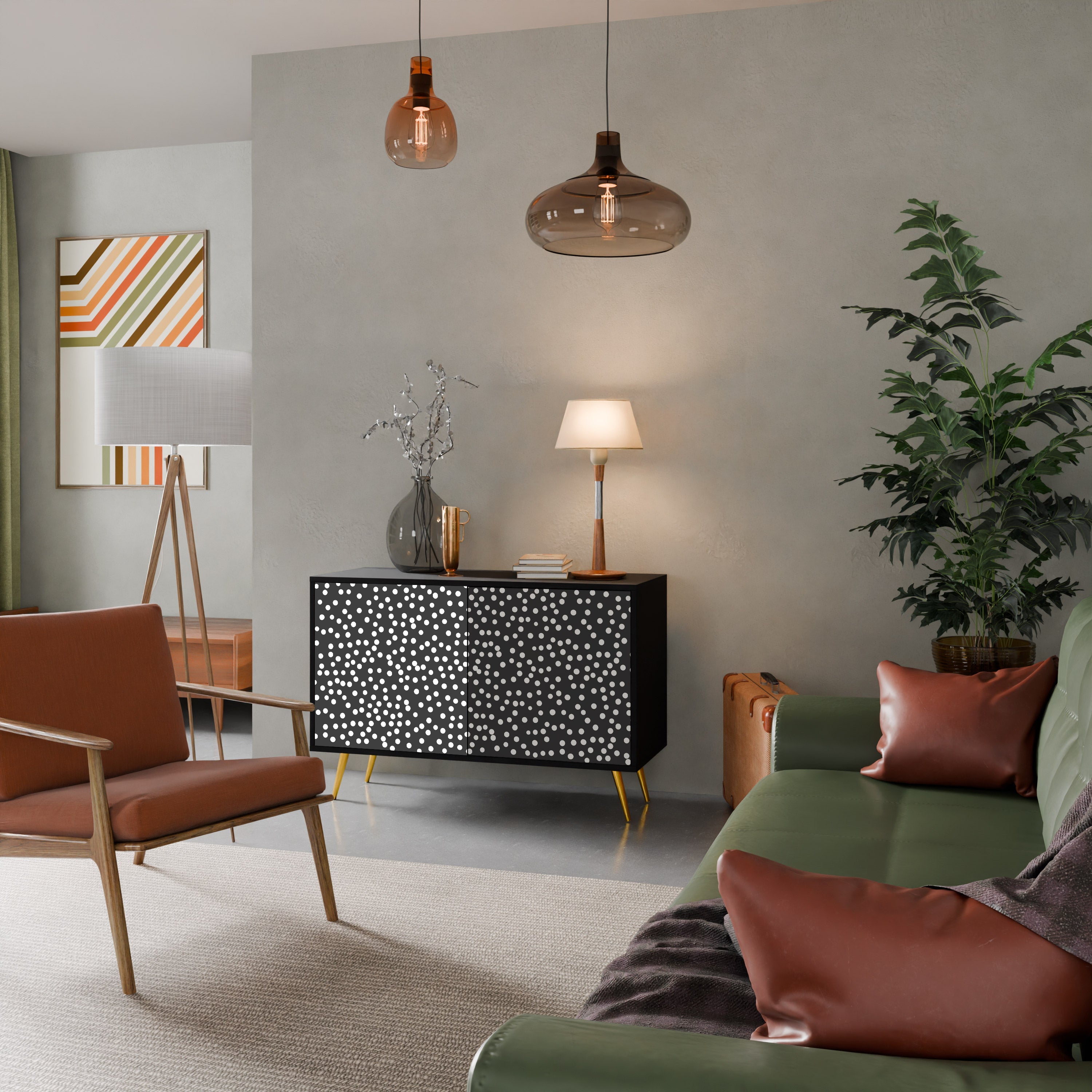 Buffet 2 portes BLINDING LIGHTS en finition noire