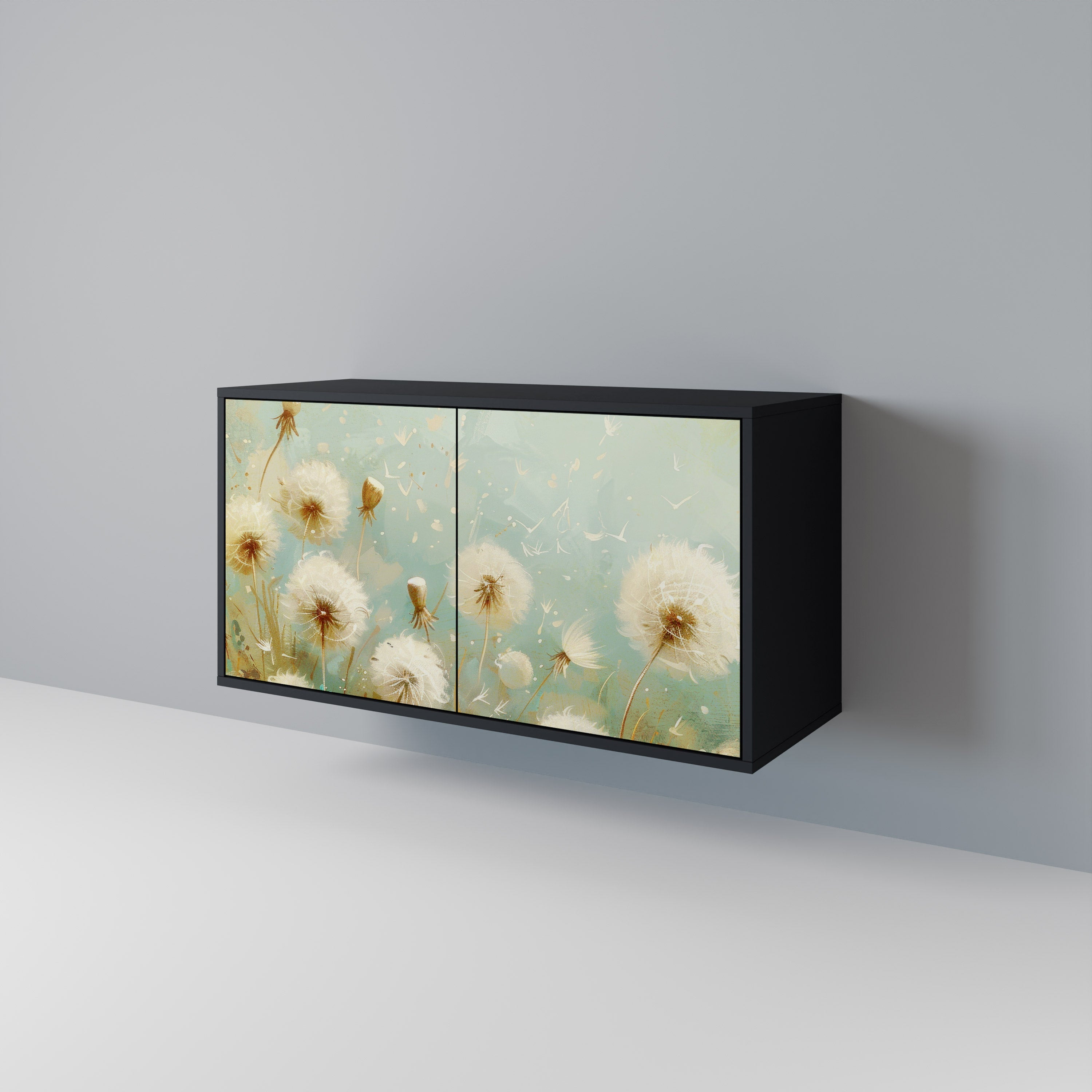 Buffet 2 portes DREAMY MEADOW en finition noire