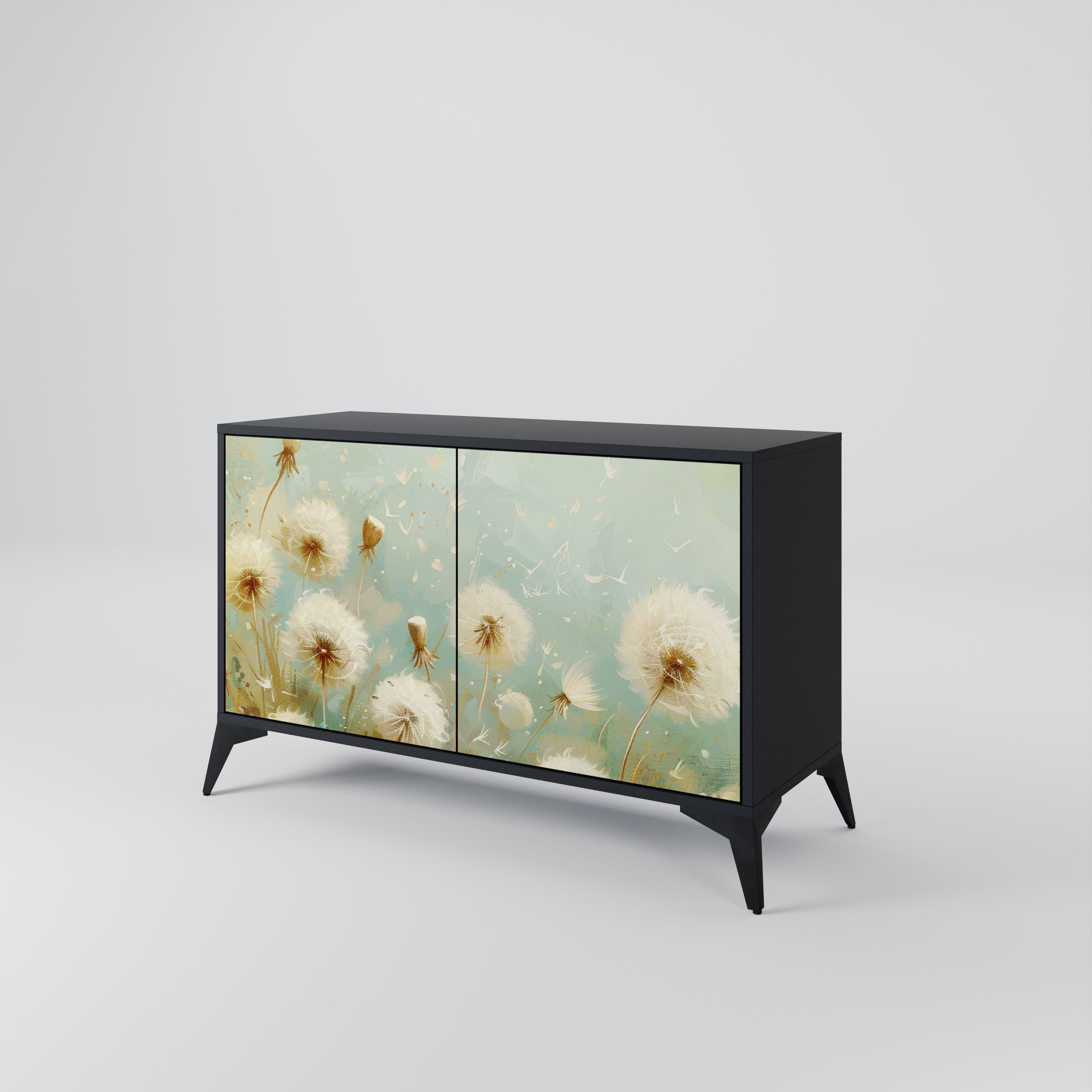Buffet 2 portes DREAMY MEADOW en finition noire