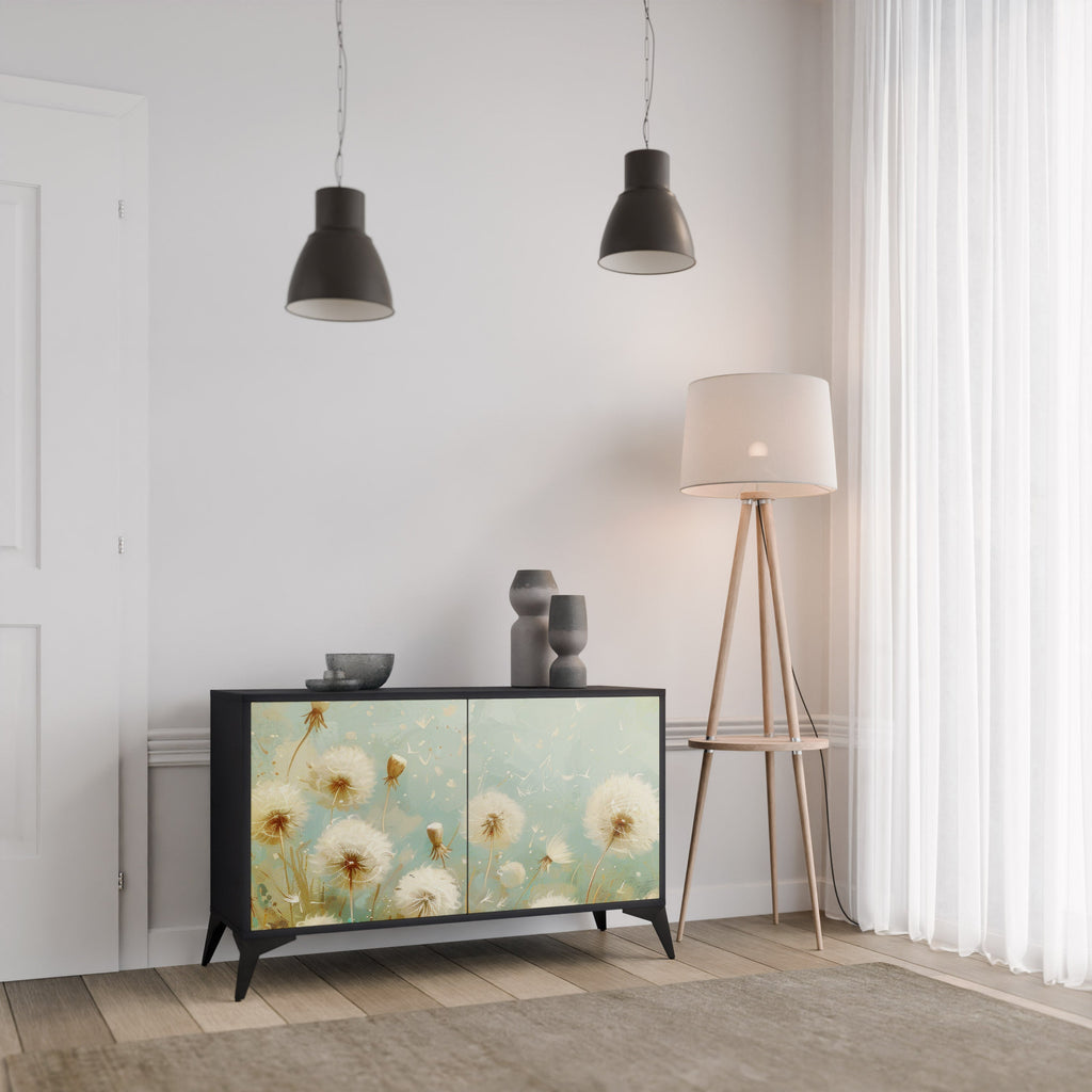 Buffet 2 portes DREAMY MEADOW en finition noire