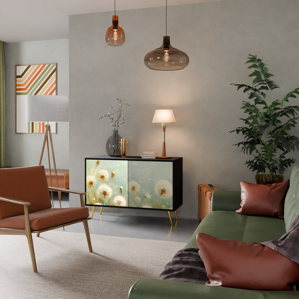 Buffet 2 portes DREAMY MEADOW en finition noire