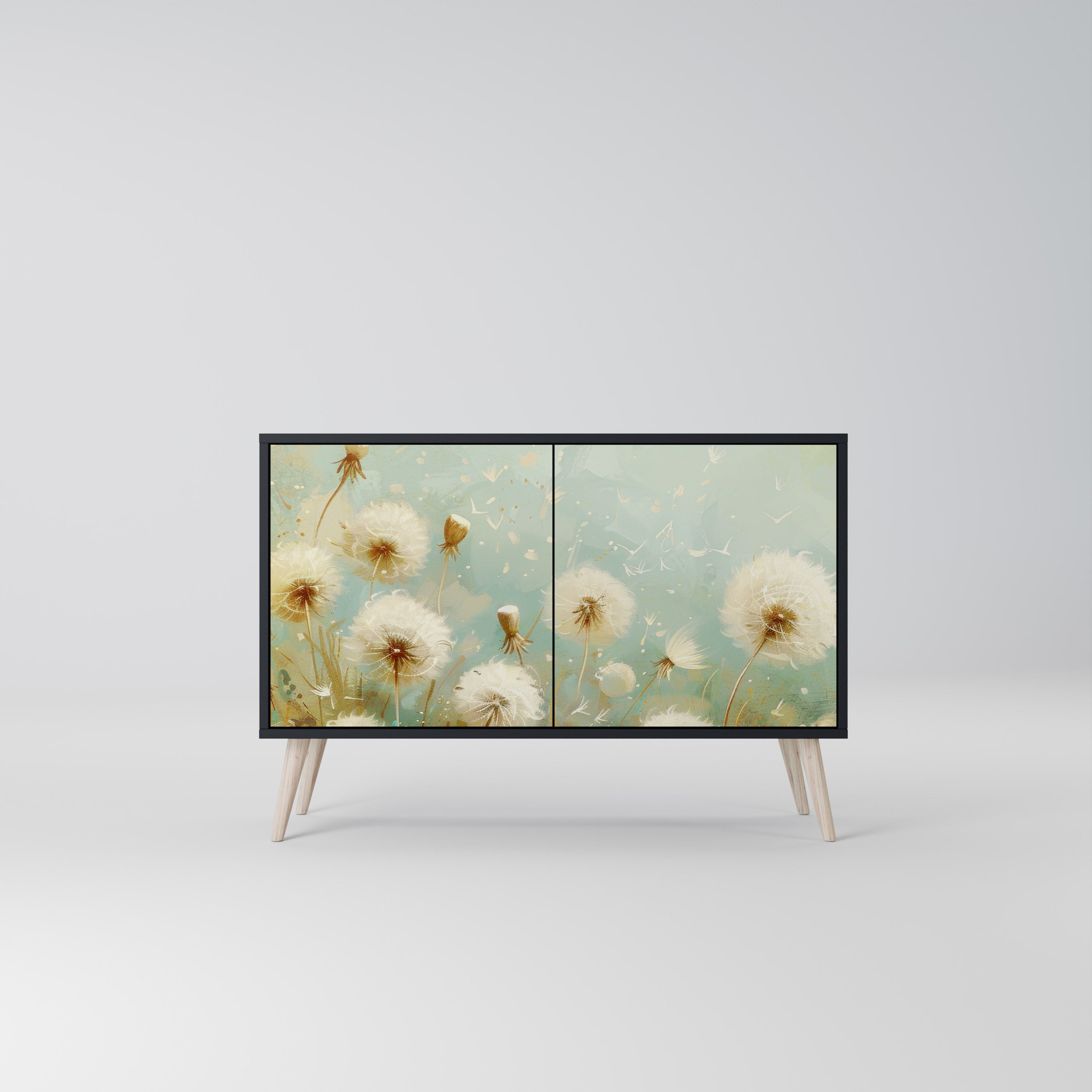 Buffet 2 portes DREAMY MEADOW en finition noire