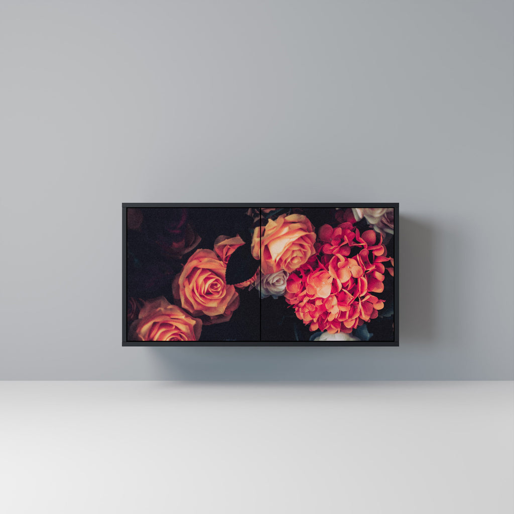 Buffet 2 portes NEVERENDING BLOOM en finition noire