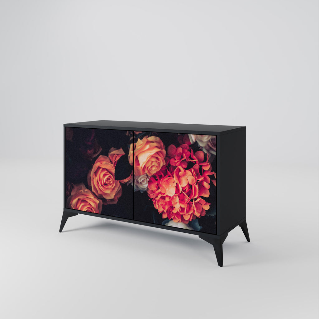 Buffet 2 portes NEVERENDING BLOOM en finition noire