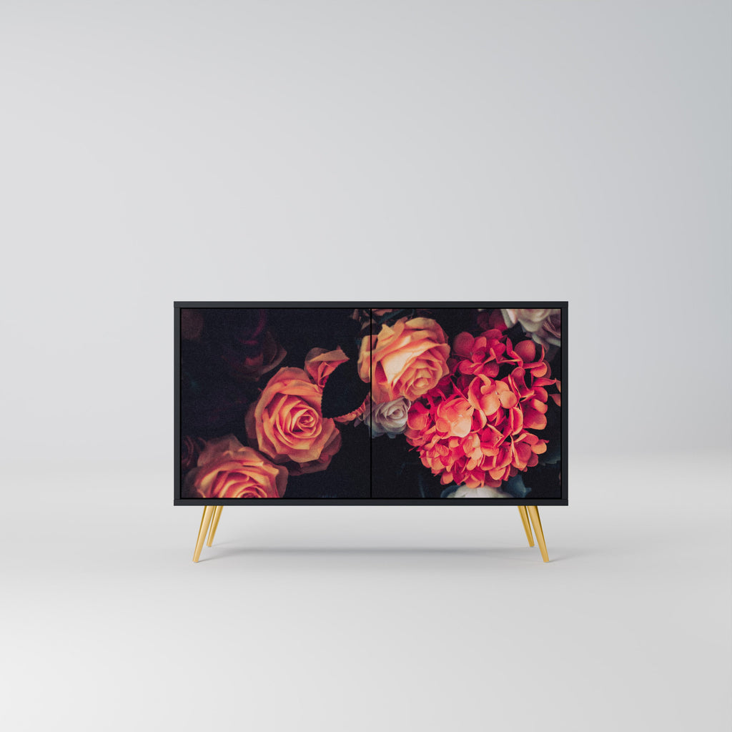 Buffet 2 portes NEVERENDING BLOOM en finition noire