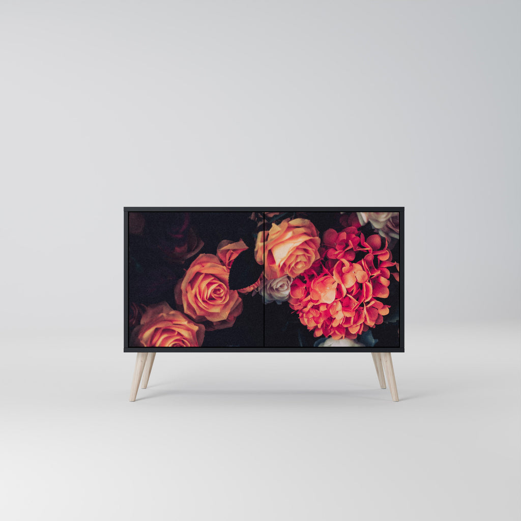 Buffet 2 portes NEVERENDING BLOOM en finition noire