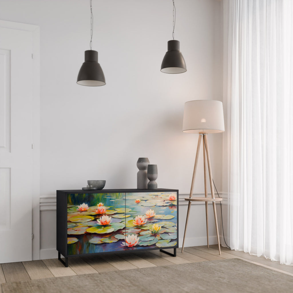 Buffet 2 portes BLOOMING WATERS finition noire