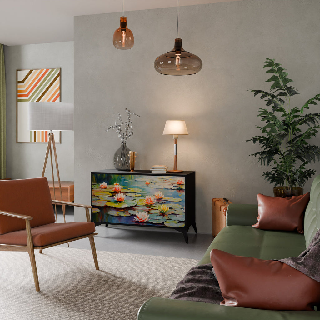 Buffet 2 portes BLOOMING WATERS finition noire