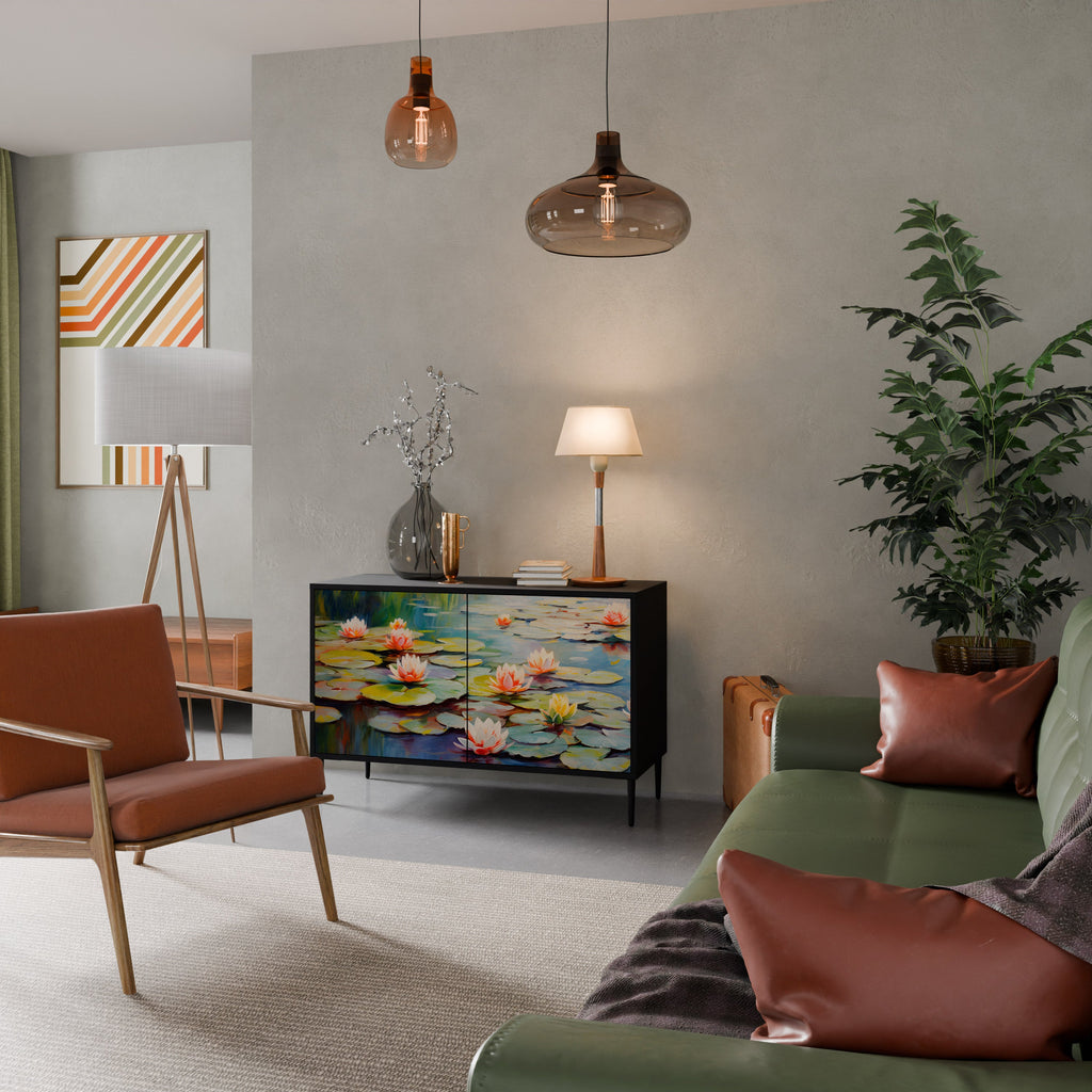 Buffet 2 portes BLOOMING WATERS finition noire