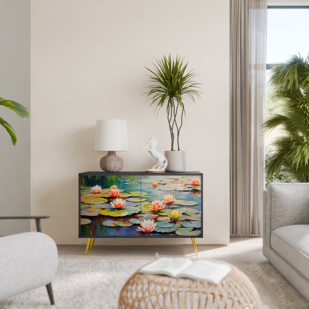 Buffet 2 portes BLOOMING WATERS finition noire