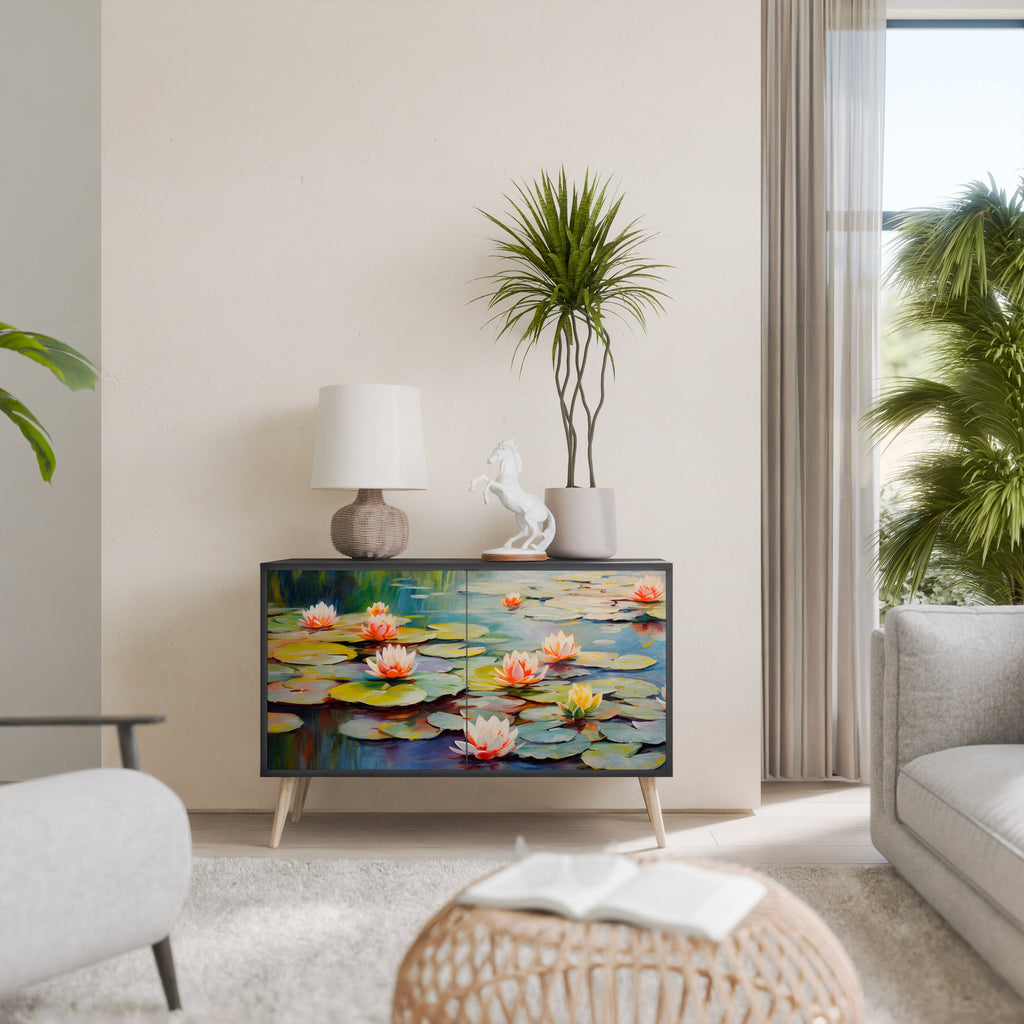 Buffet 2 portes BLOOMING WATERS finition noire