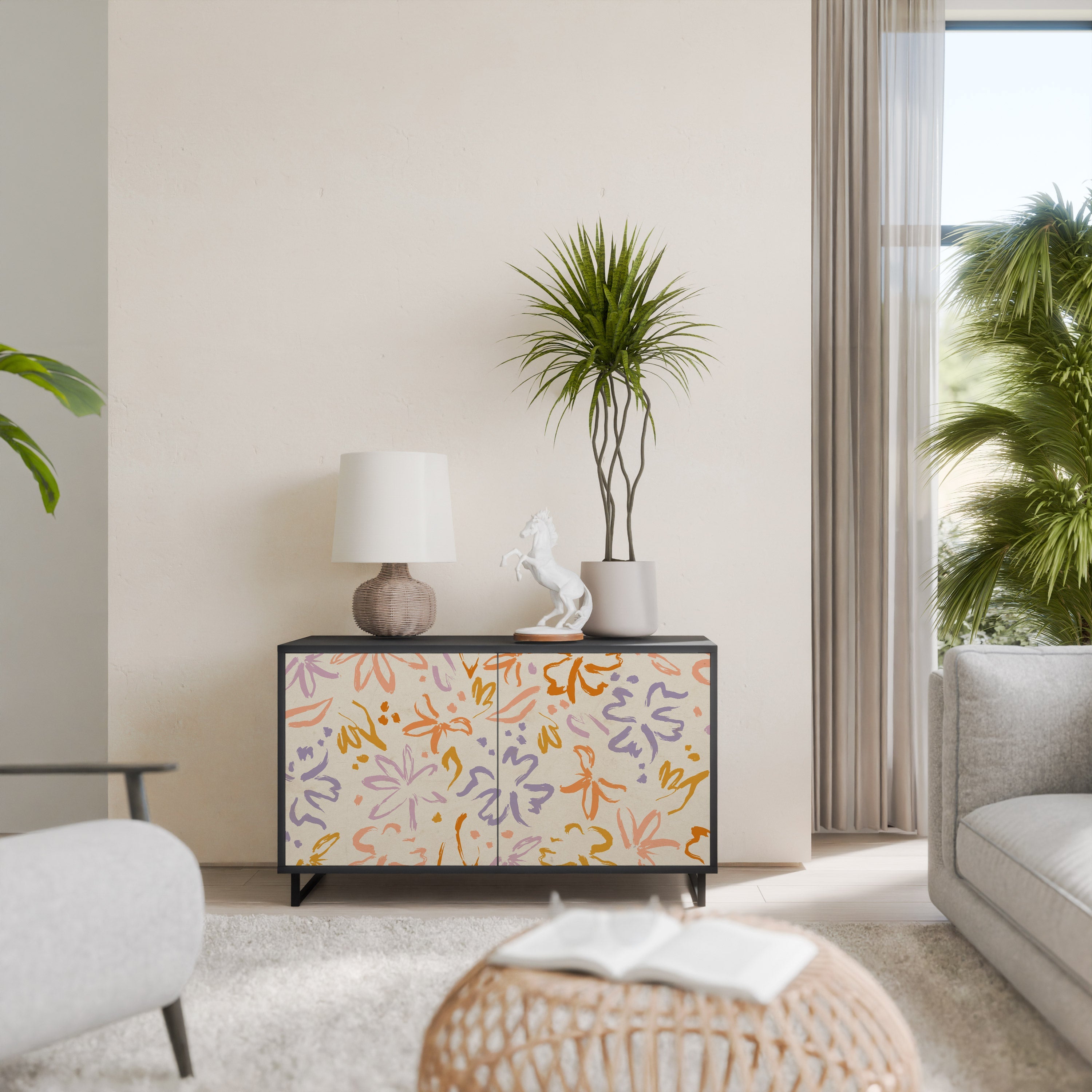 Buffet 2 portes SPRING WHIMSY finition noire