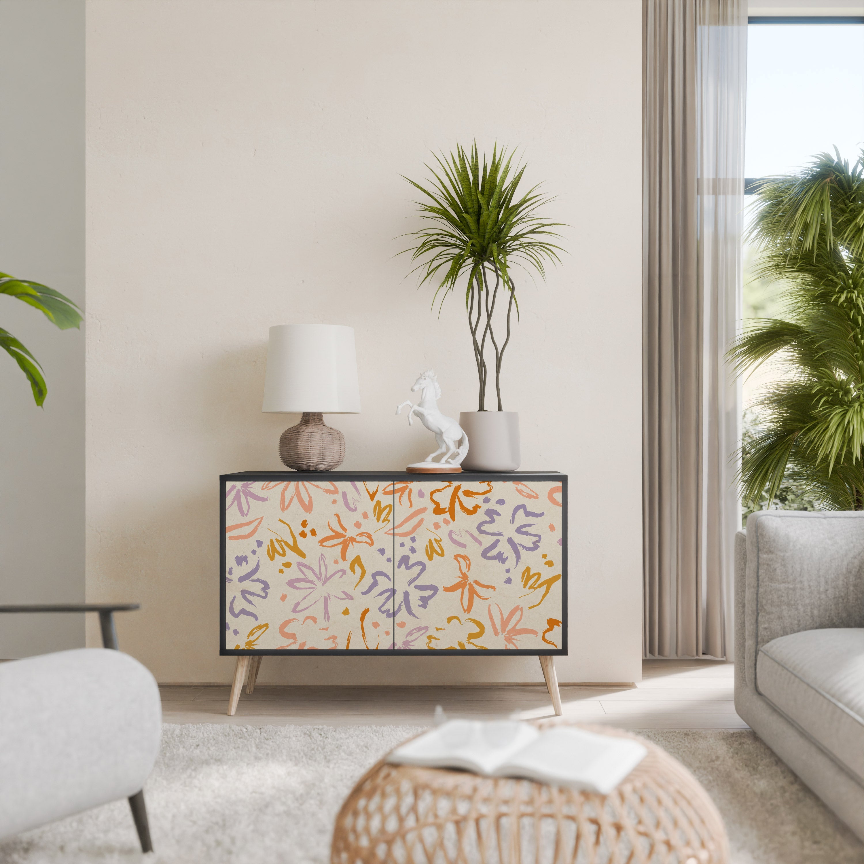 Buffet 2 portes SPRING WHIMSY finition noire