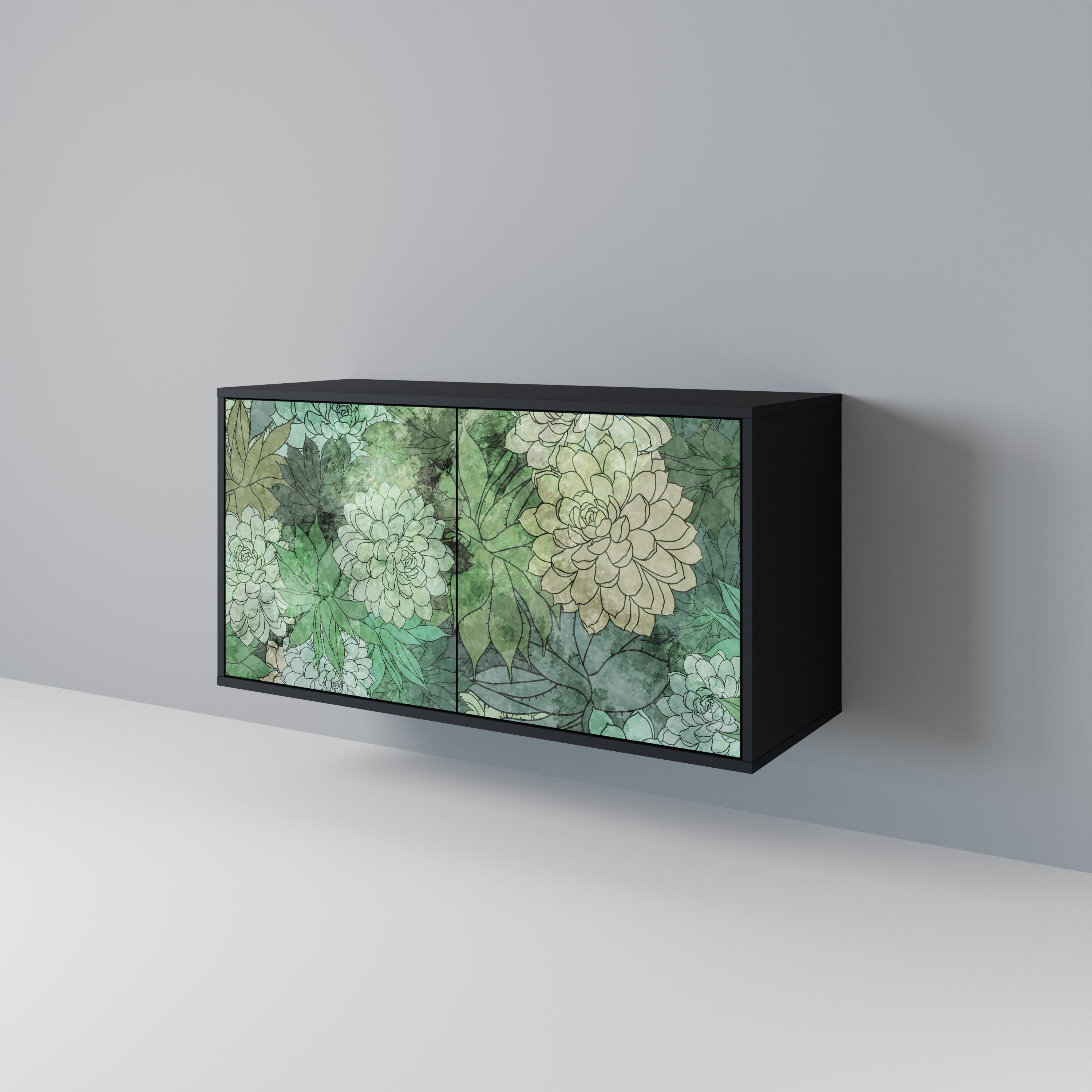 Buffet 2 portes SUCCULENT CLUSTER en finition noire