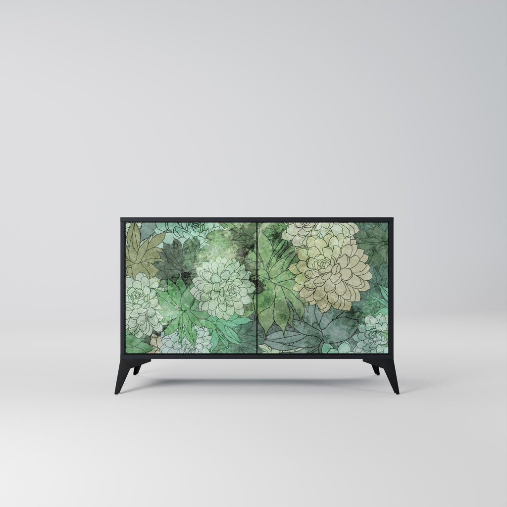 Buffet 2 portes SUCCULENT CLUSTER en finition noire