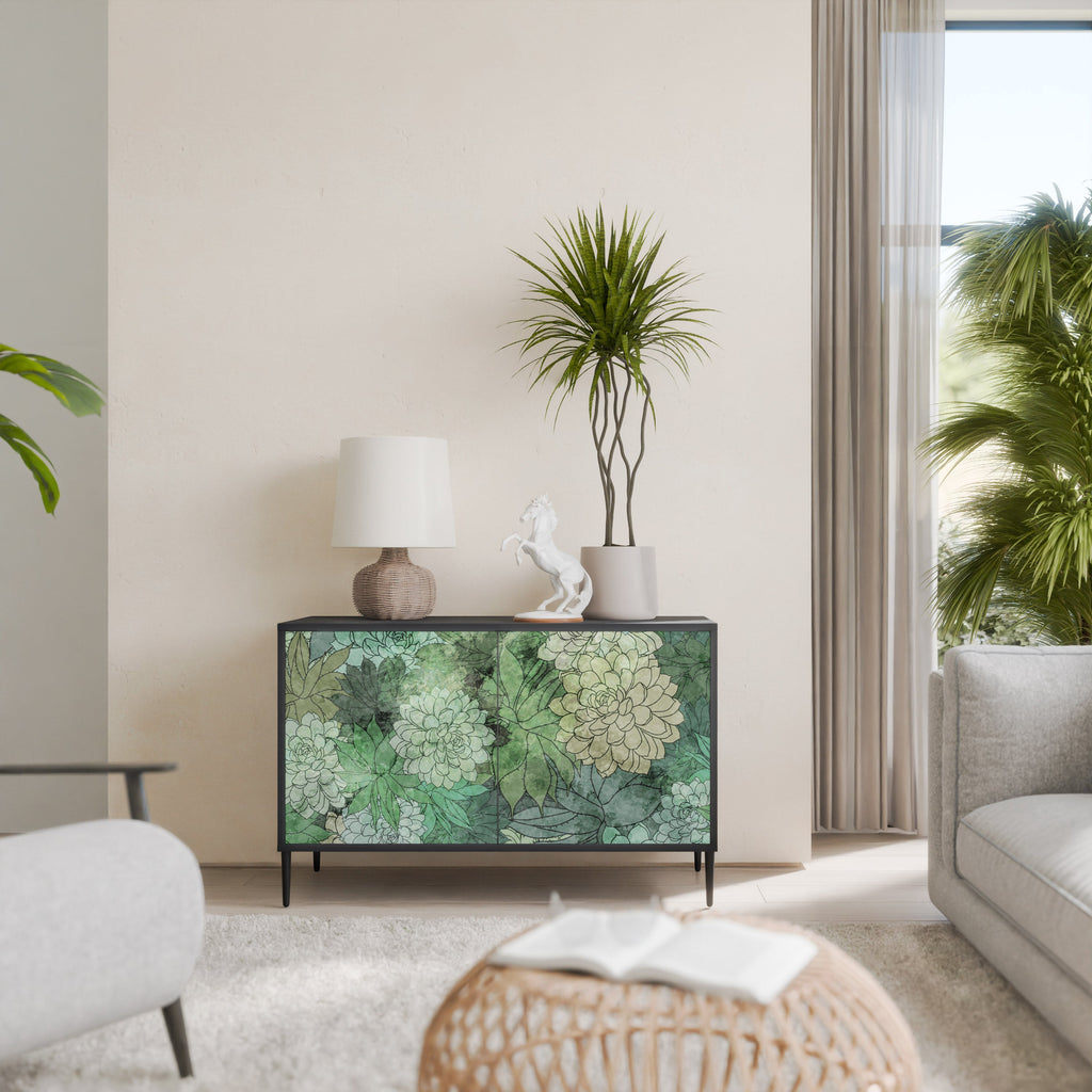 Buffet 2 portes SUCCULENT CLUSTER en finition noire