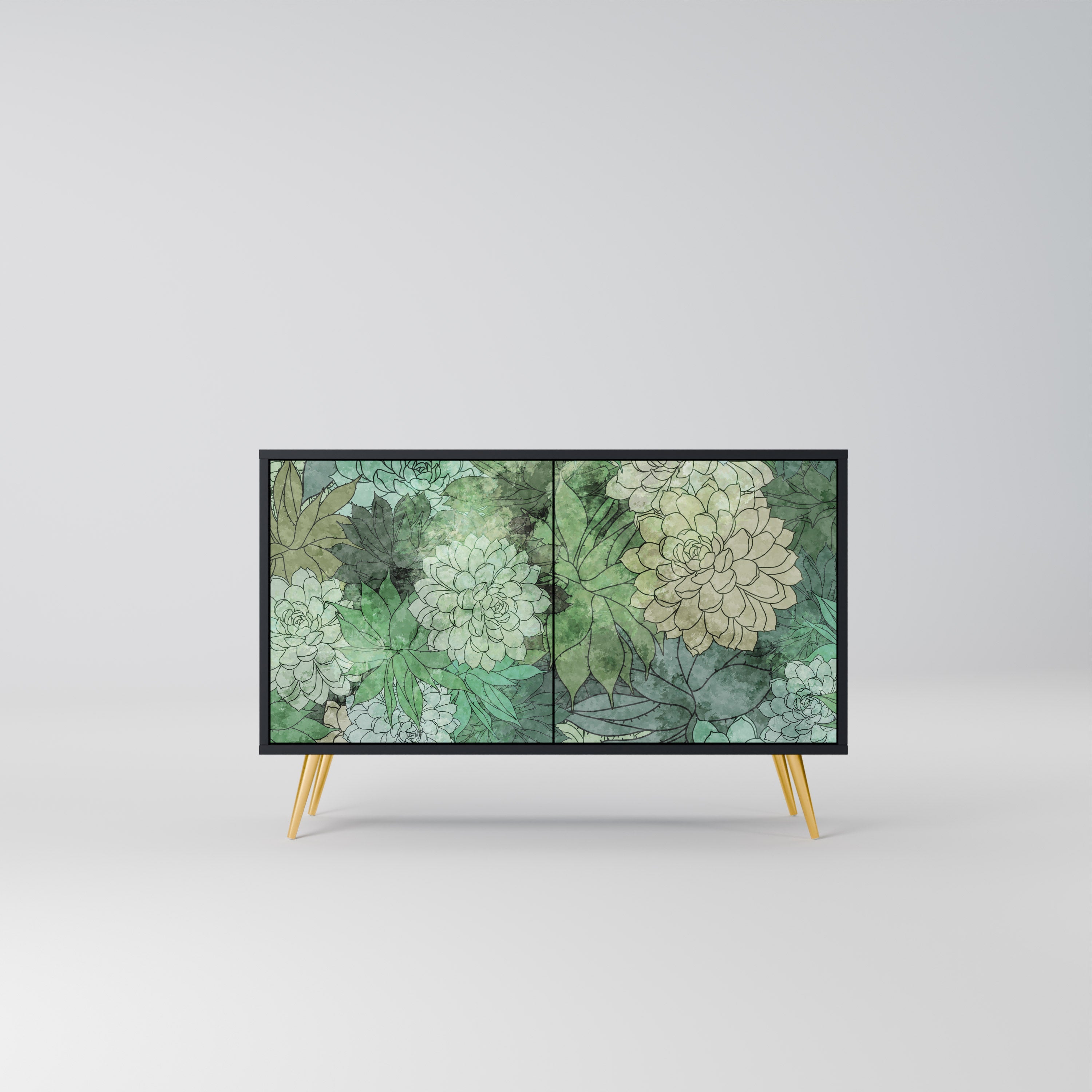 Buffet 2 portes SUCCULENT CLUSTER en finition noire