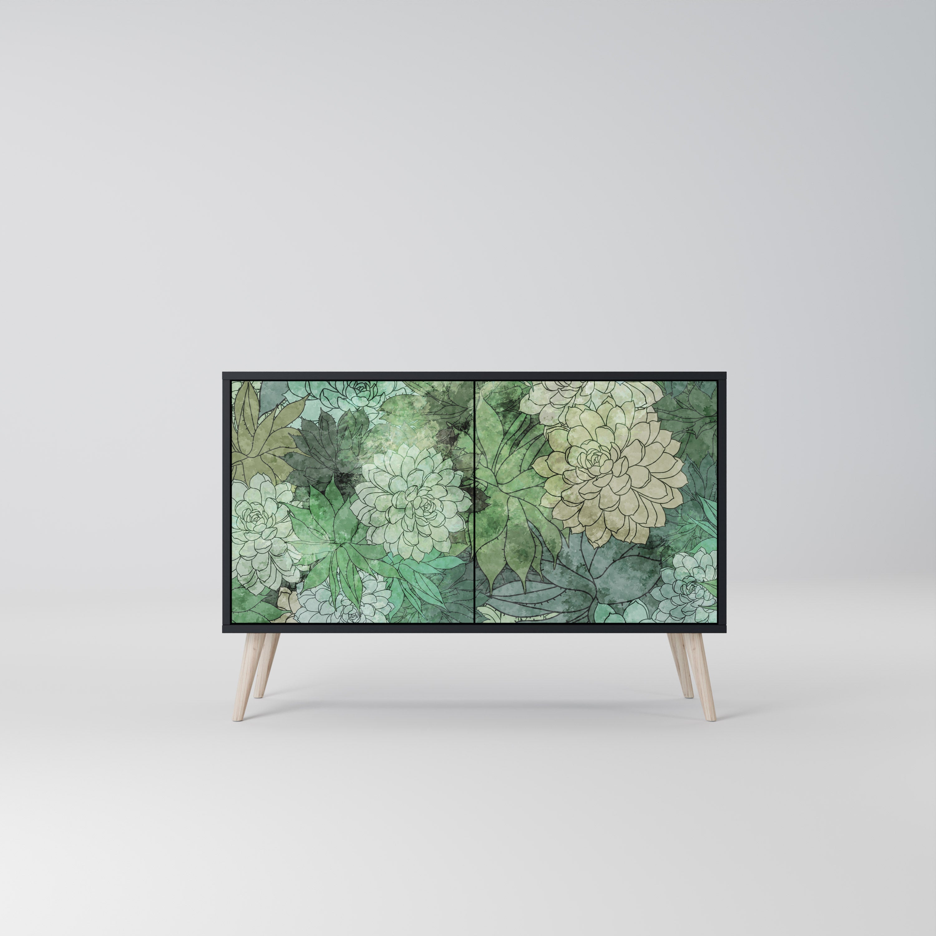 Buffet 2 portes SUCCULENT CLUSTER en finition noire