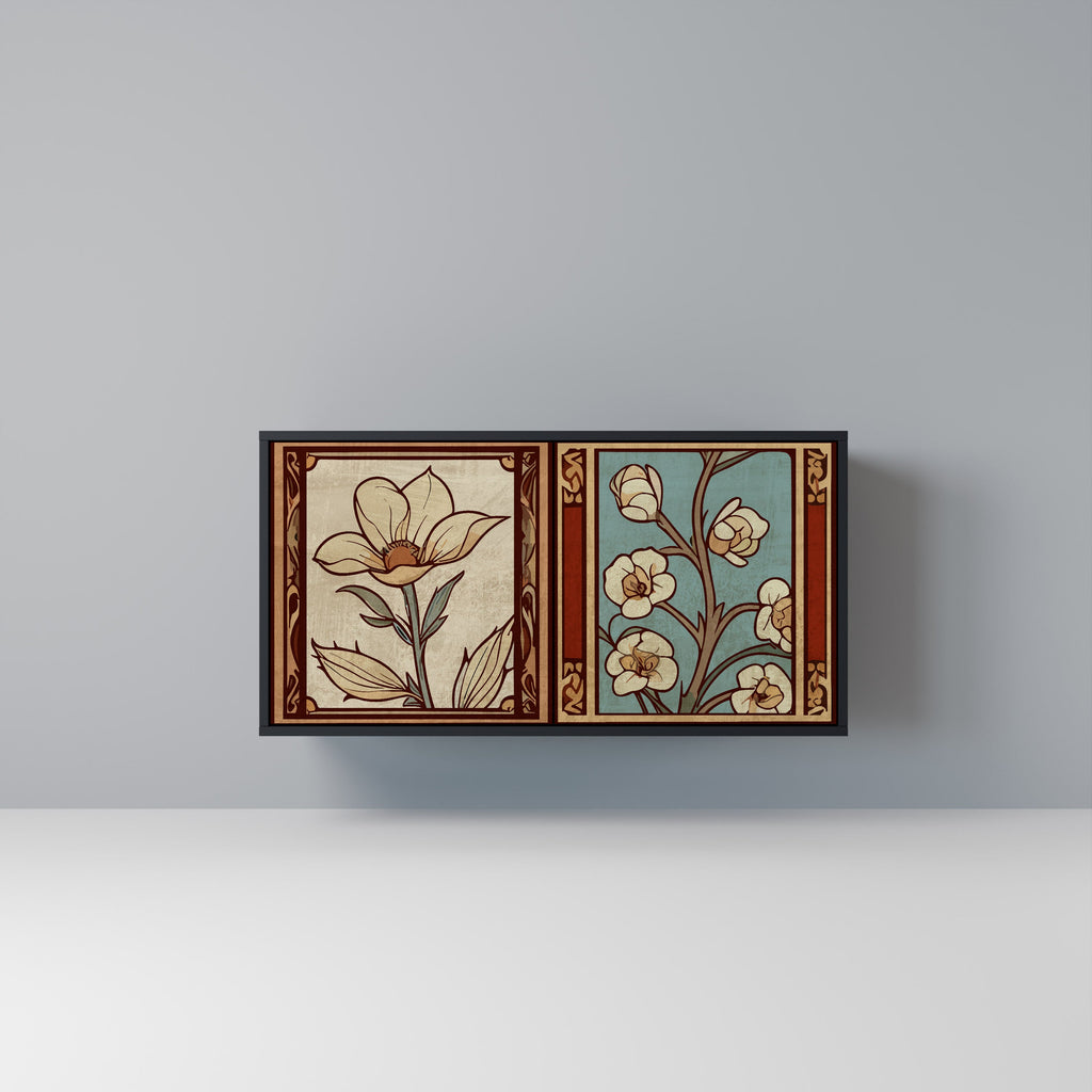 Buffet 2 portes TIMELESS FLORA finition noire