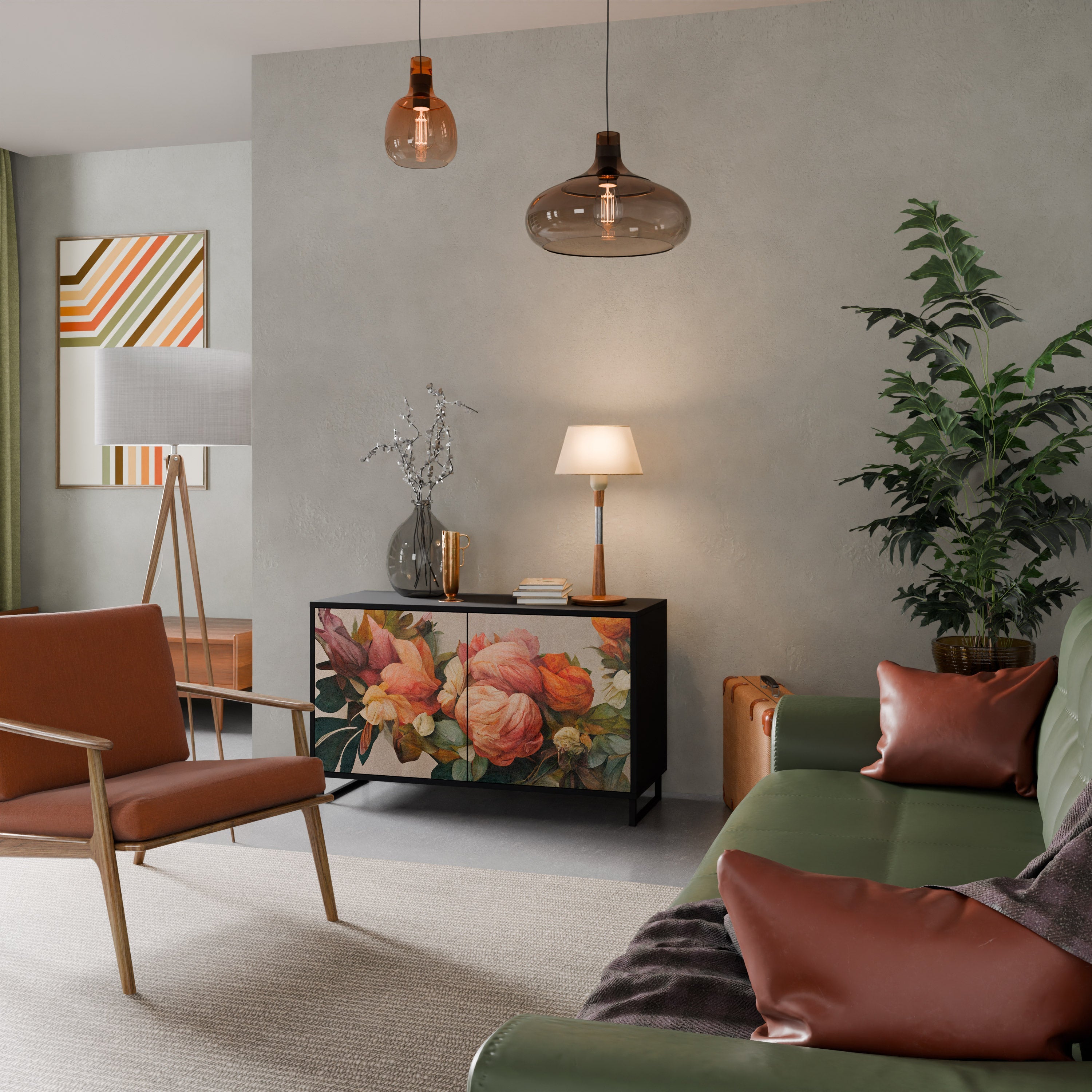 Buffet 2 portes STYLISH BEAUTY en finition noire