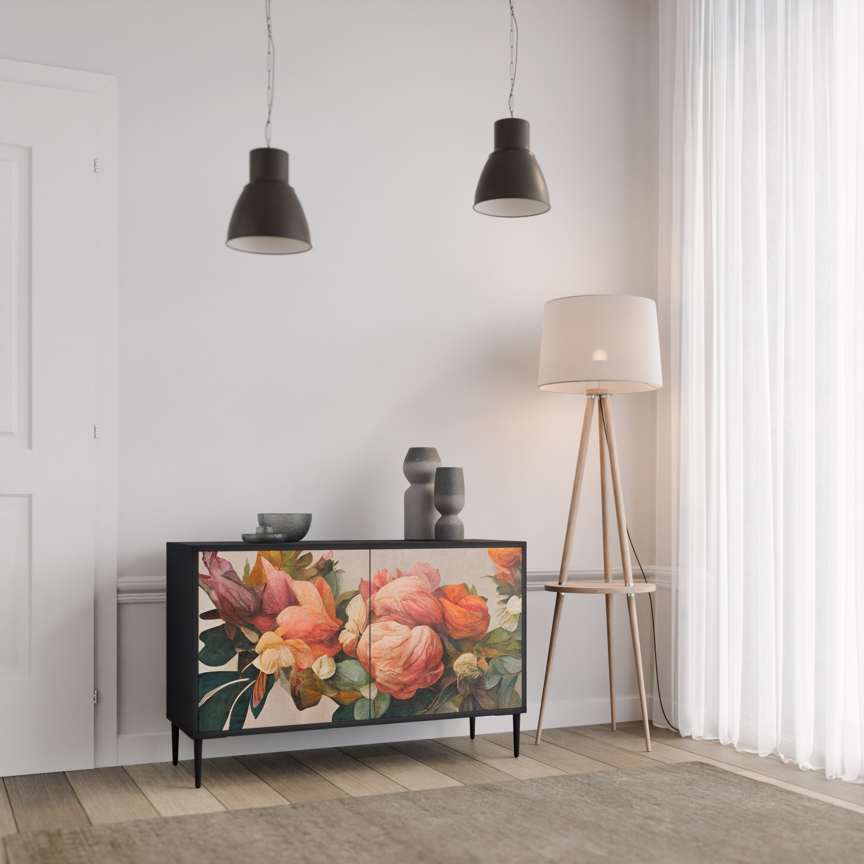 Buffet 2 portes STYLISH BEAUTY en finition noire