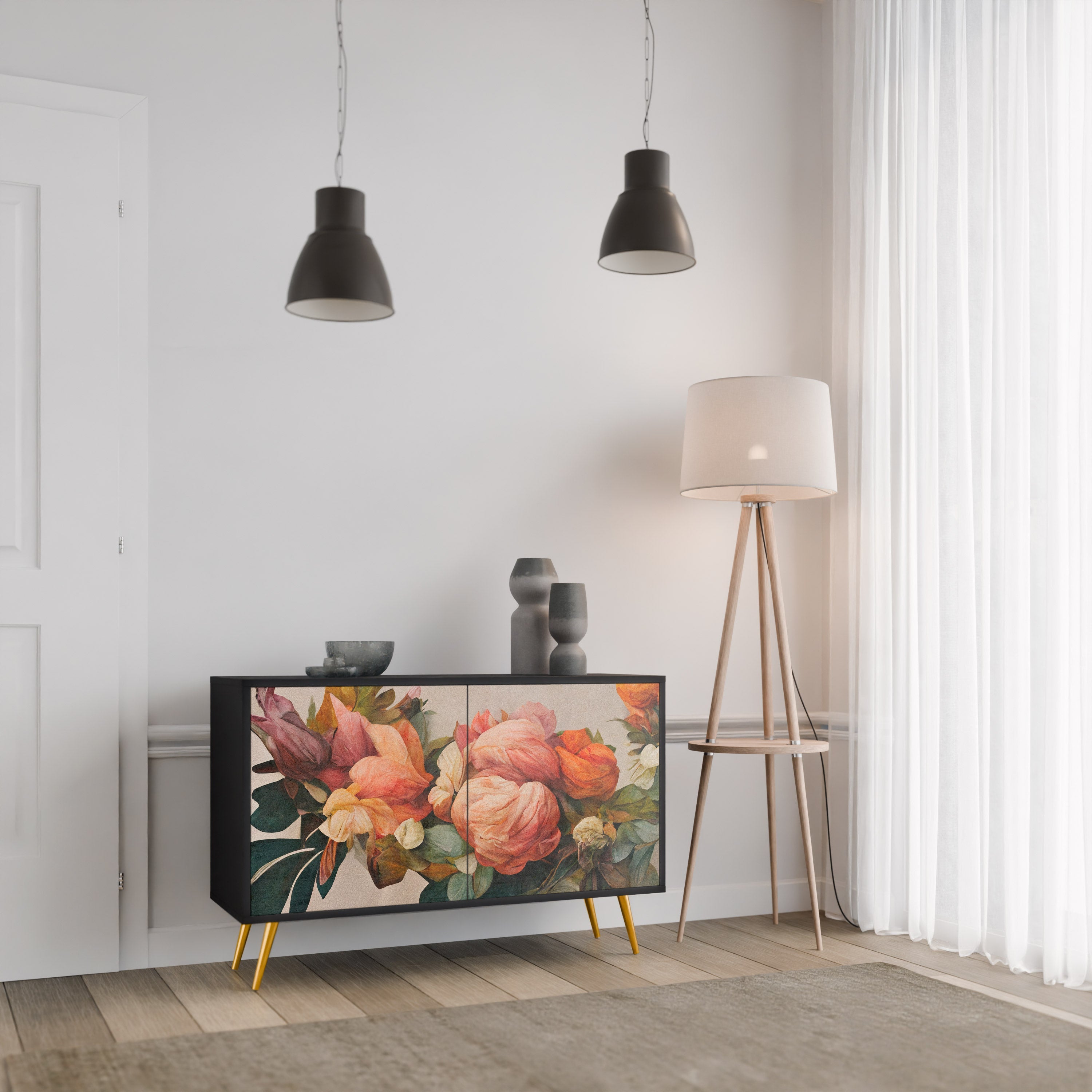 Buffet 2 portes STYLISH BEAUTY en finition noire