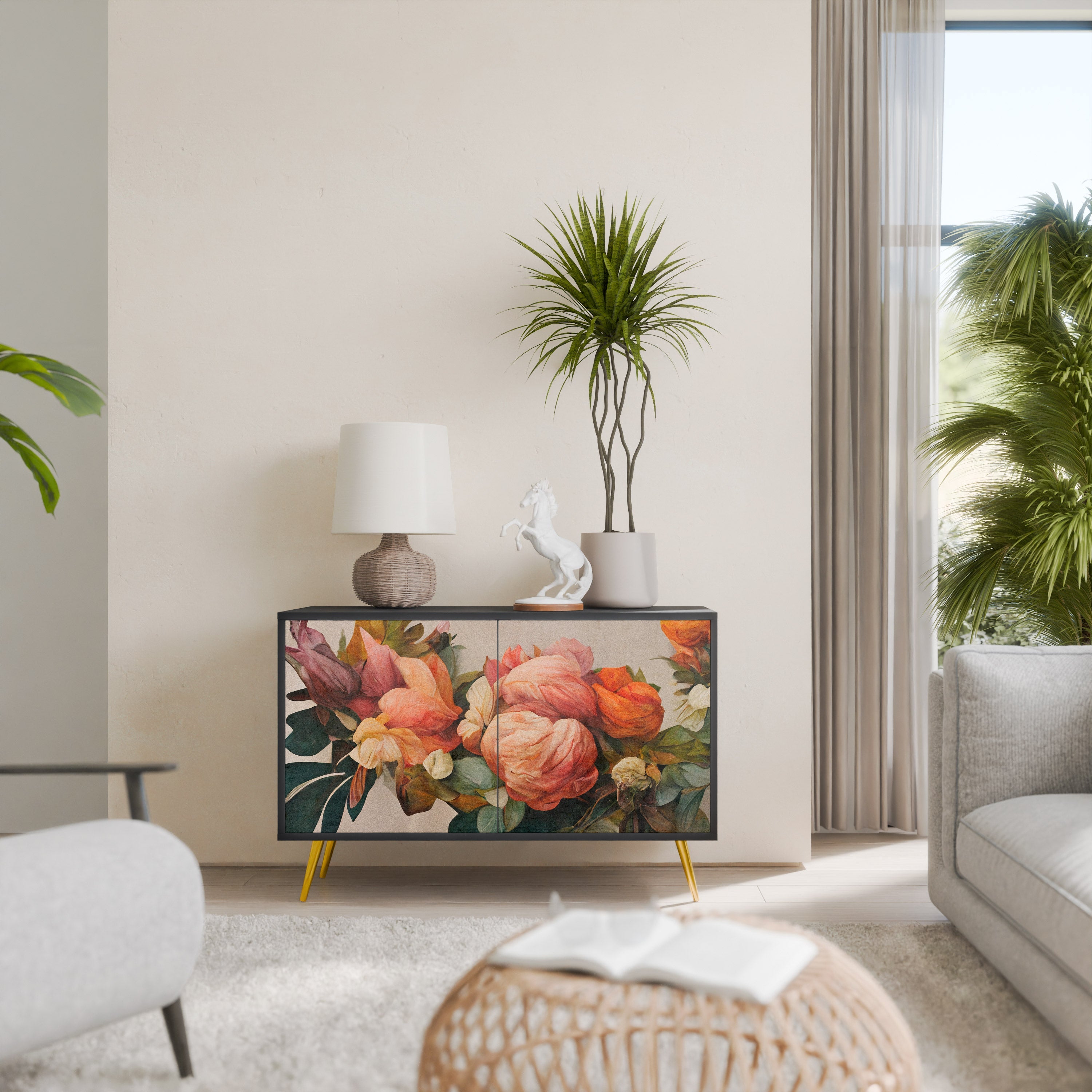 Buffet 2 portes STYLISH BEAUTY en finition noire