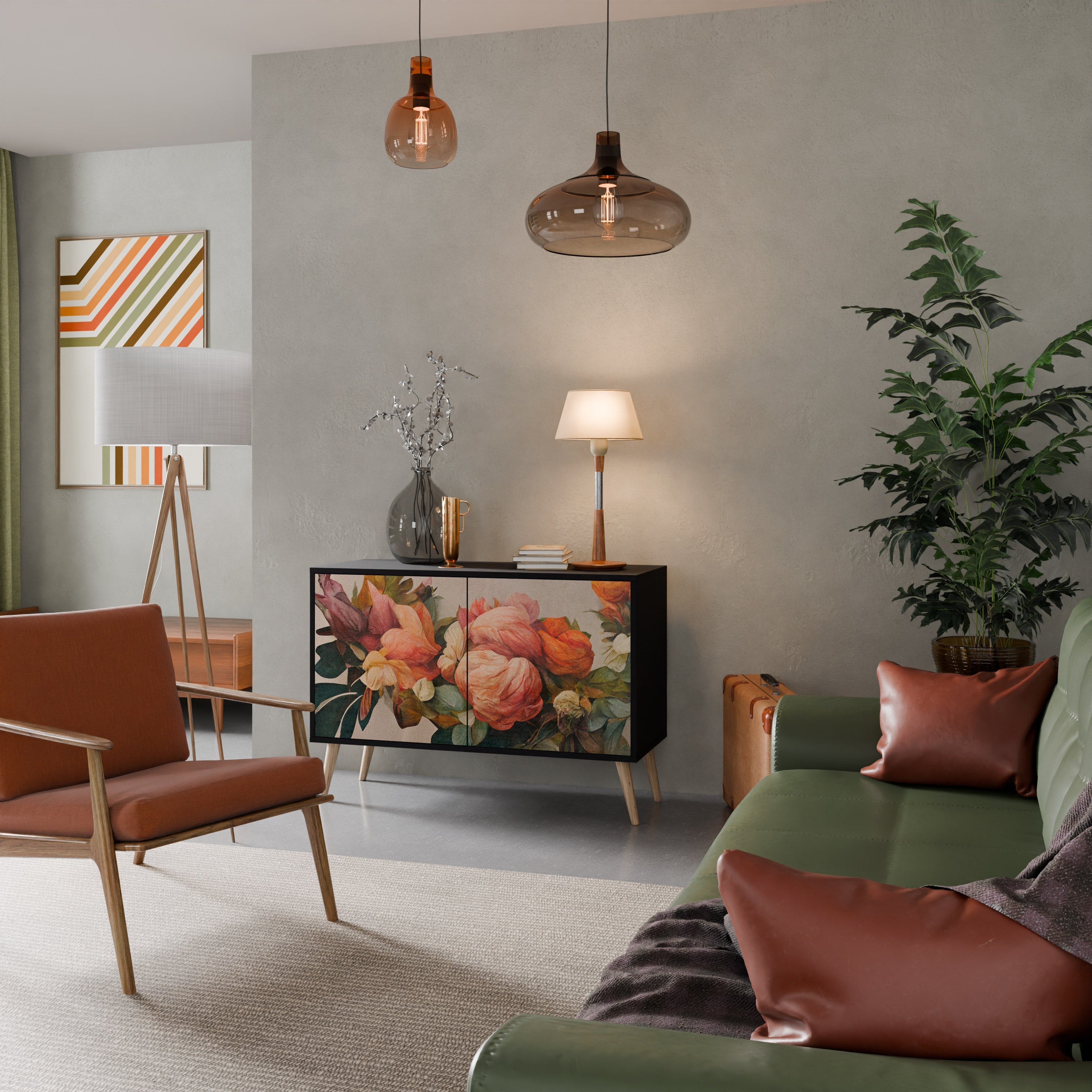 Buffet 2 portes STYLISH BEAUTY en finition noire