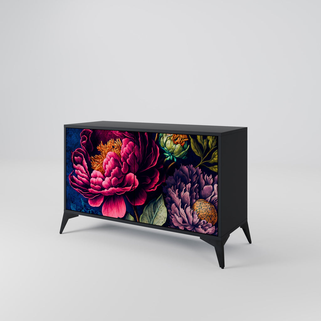 Buffet 2 portes BLOOMING ELEGANCE finition noire