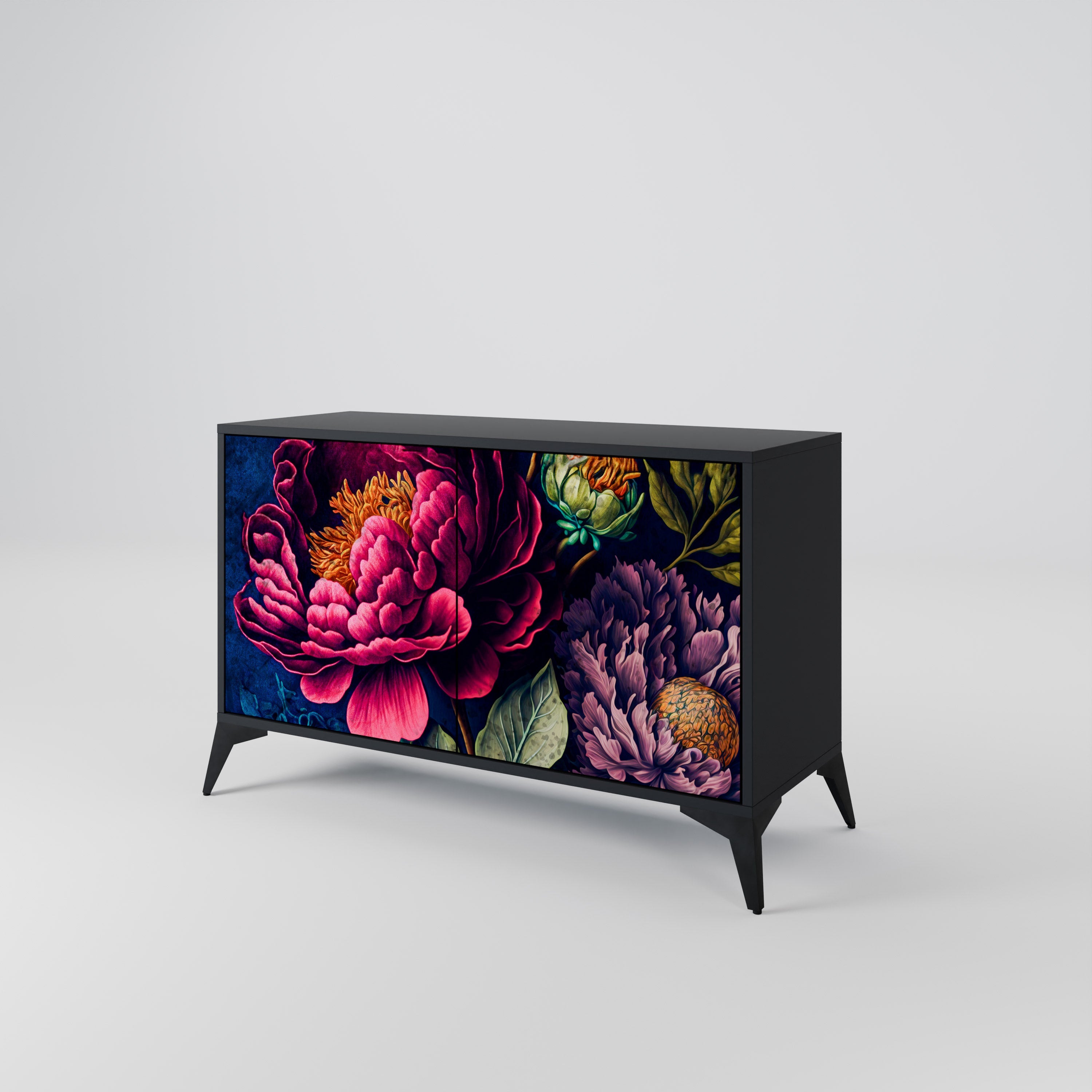 Buffet 2 portes BLOOMING ELEGANCE finition noire