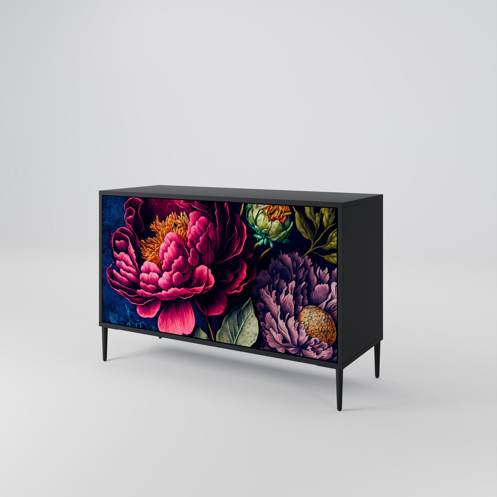 Buffet 2 portes BLOOMING ELEGANCE finition noire