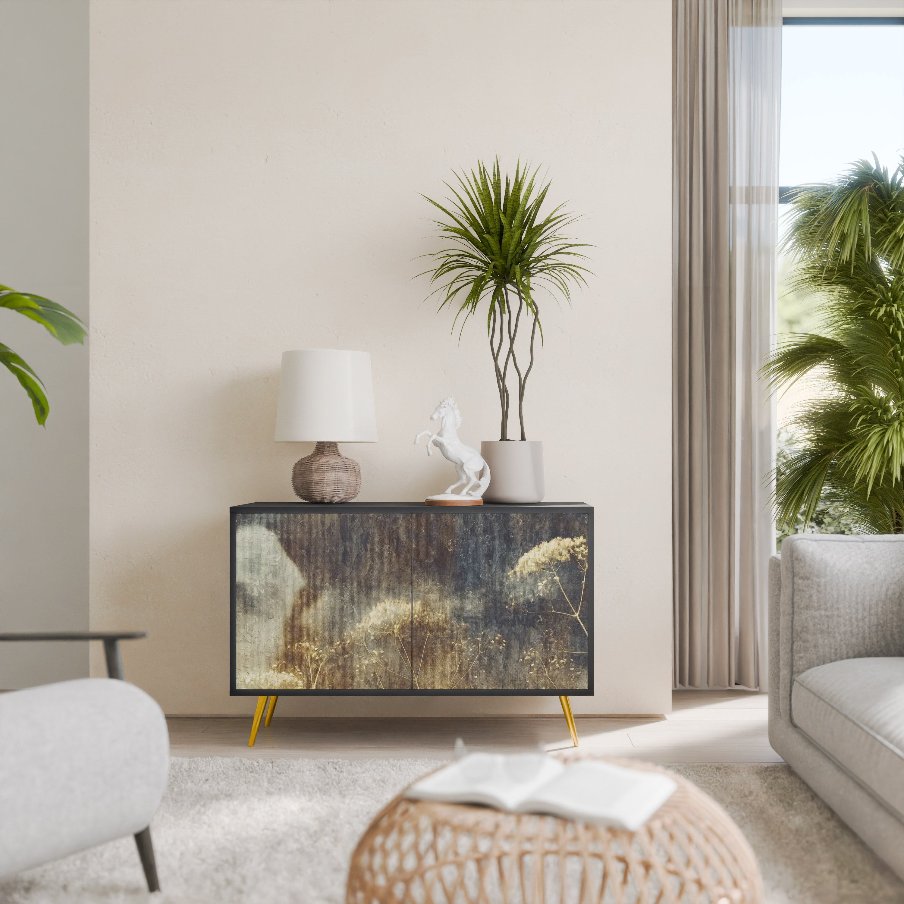 Buffet 2 portes GENTLE POWER finition noire