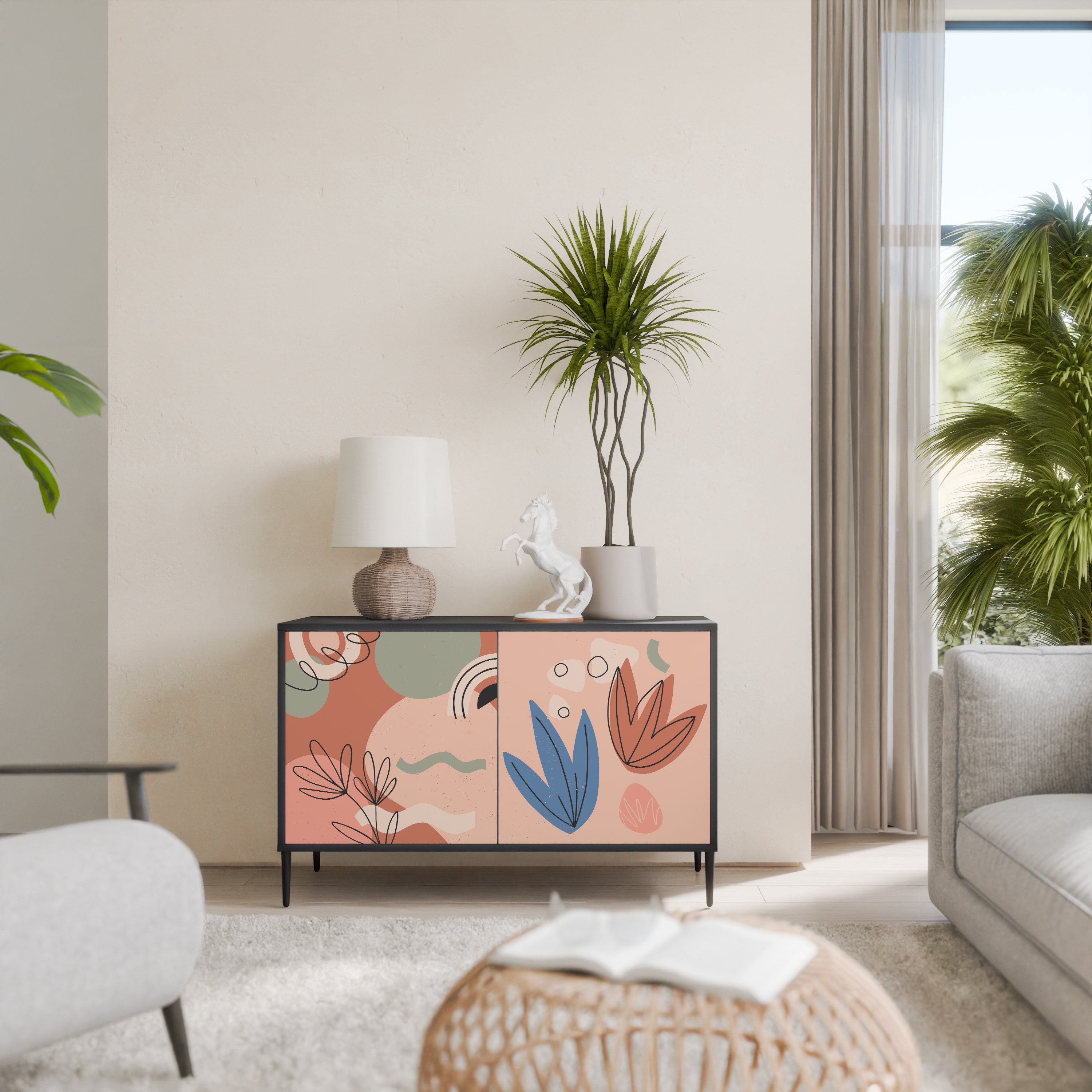 Buffet 2 portes PASTEL DESTINY finition noire