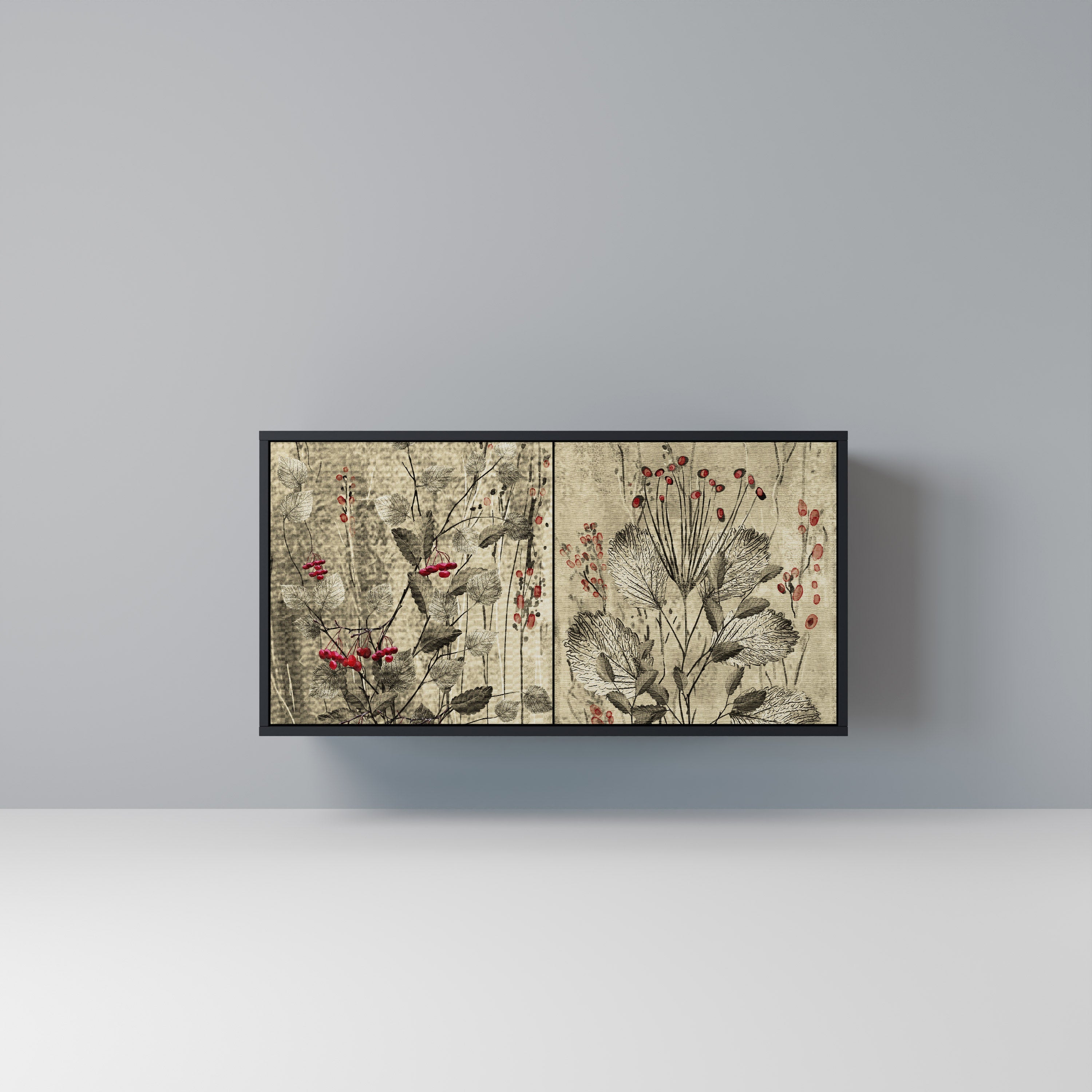 Buffet 2 portes HERBAL GRACE finition noire