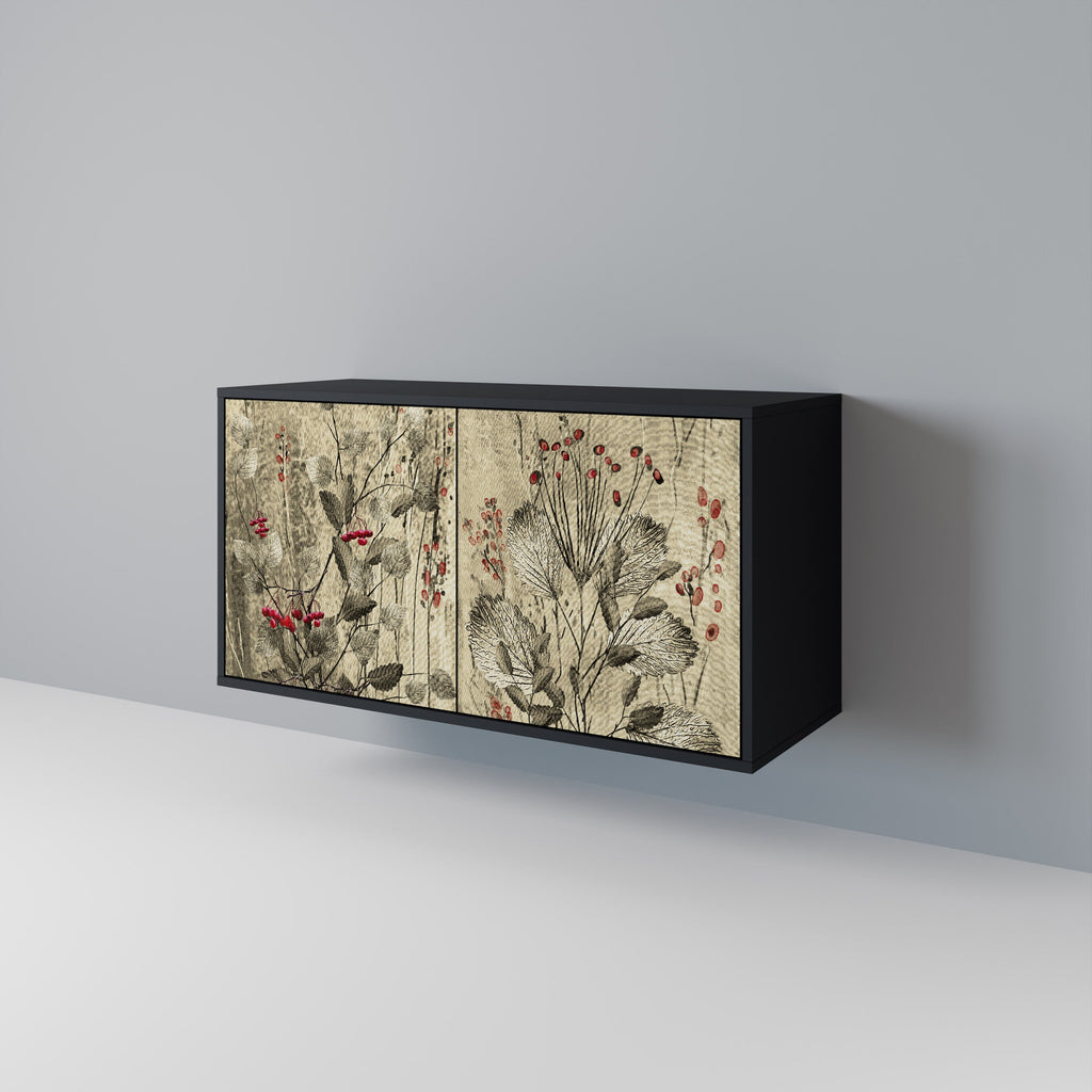 Buffet 2 portes HERBAL GRACE finition noire