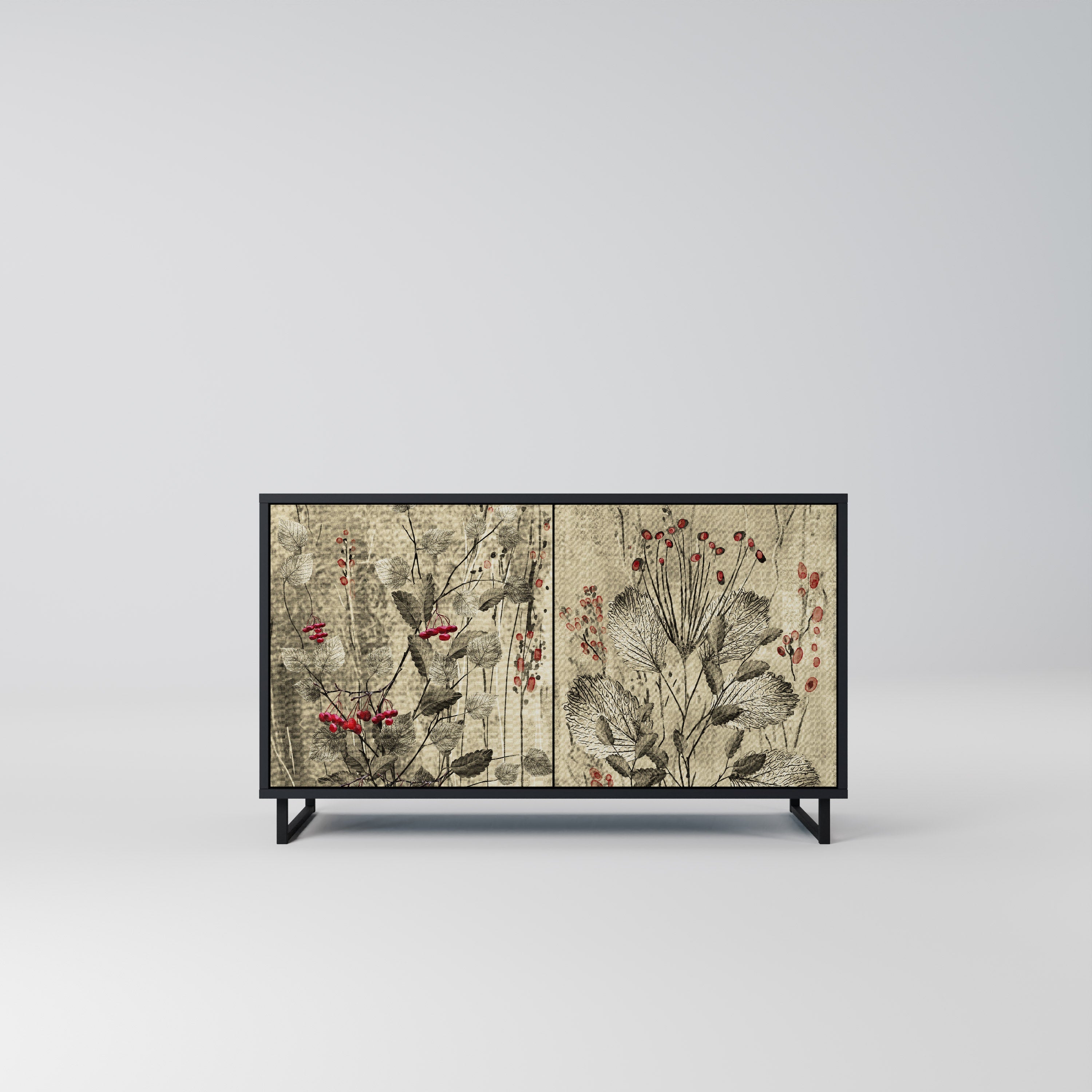 Buffet 2 portes HERBAL GRACE finition noire