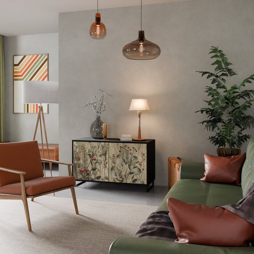 Buffet 2 portes HERBAL GRACE finition noire