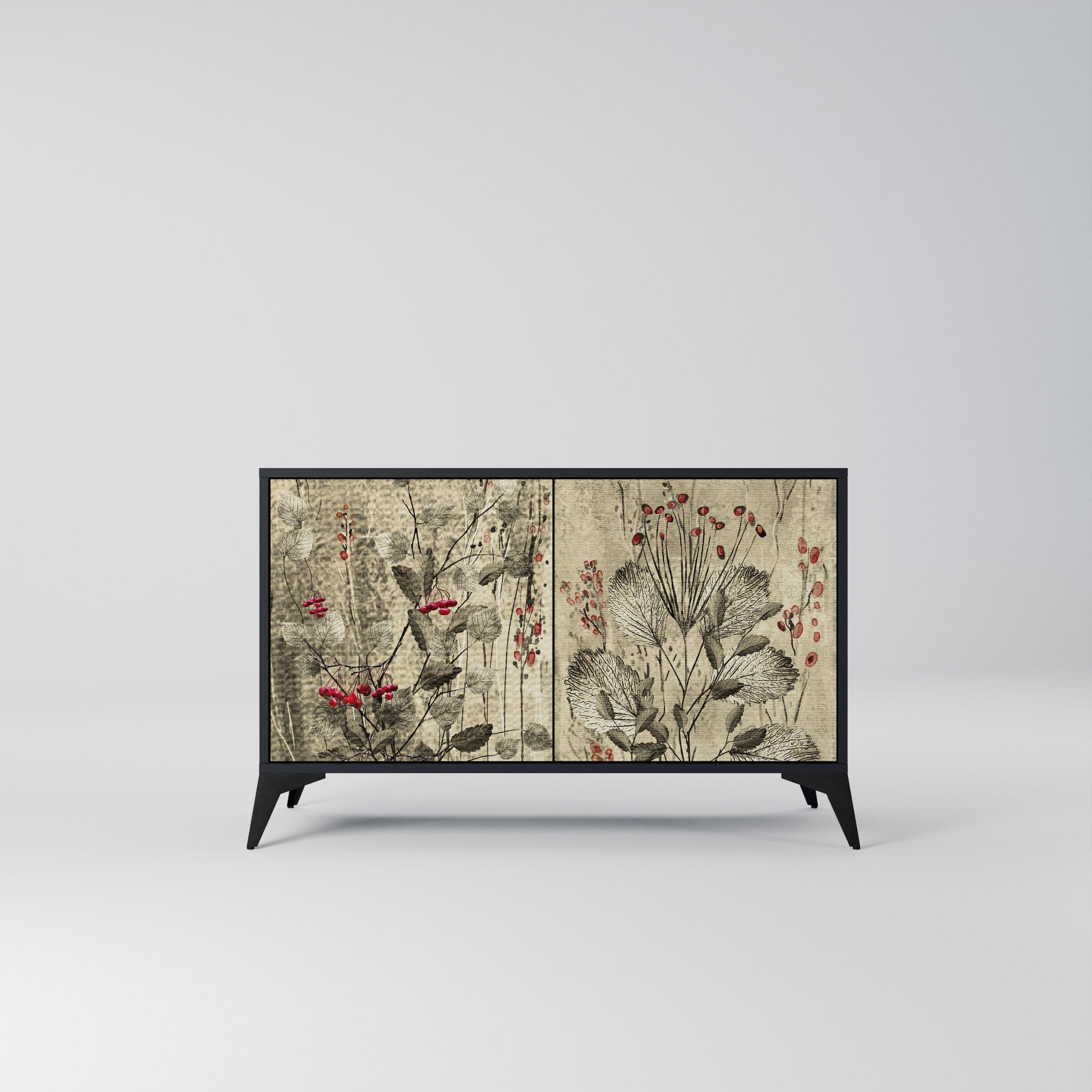 Buffet 2 portes HERBAL GRACE finition noire