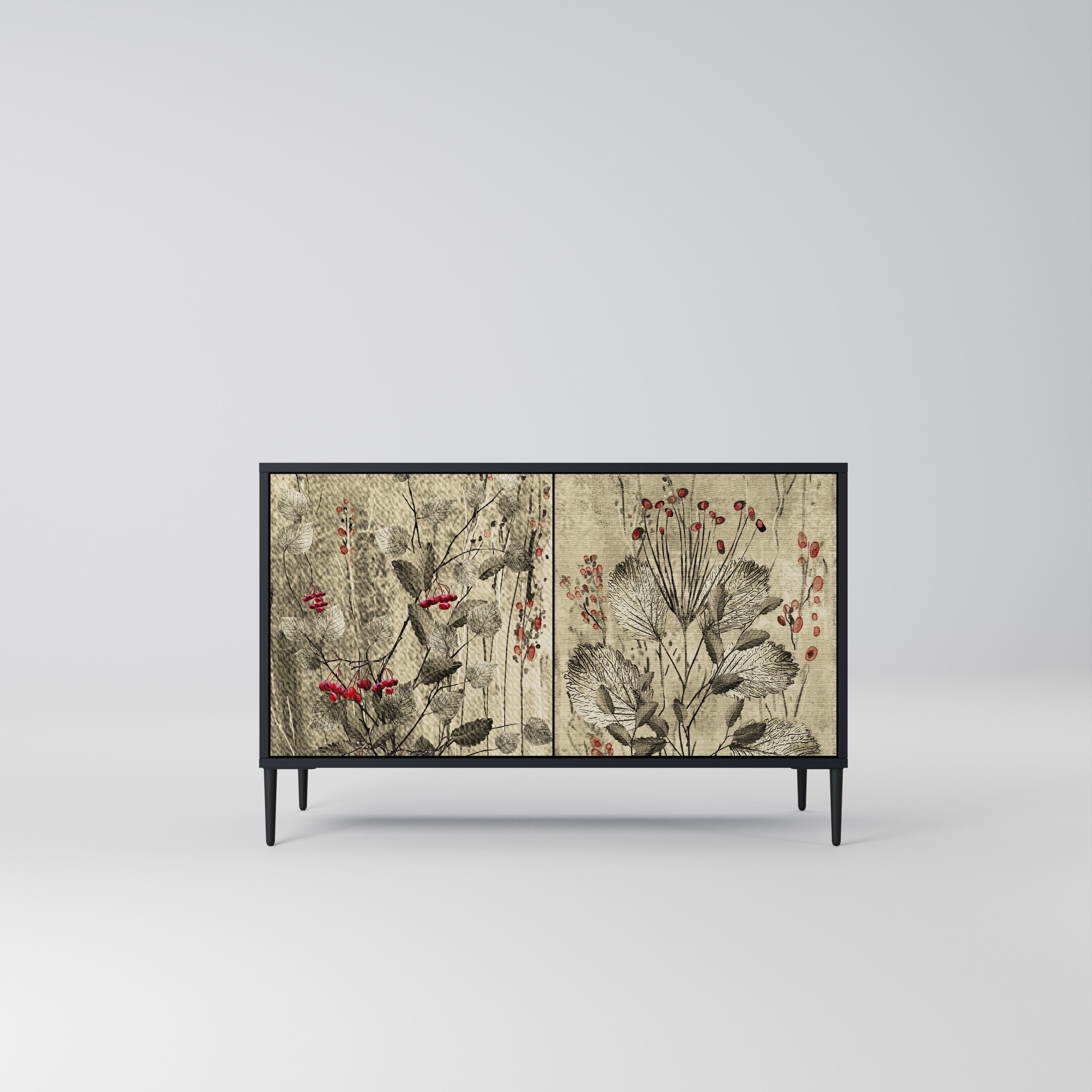 Buffet 2 portes HERBAL GRACE finition noire